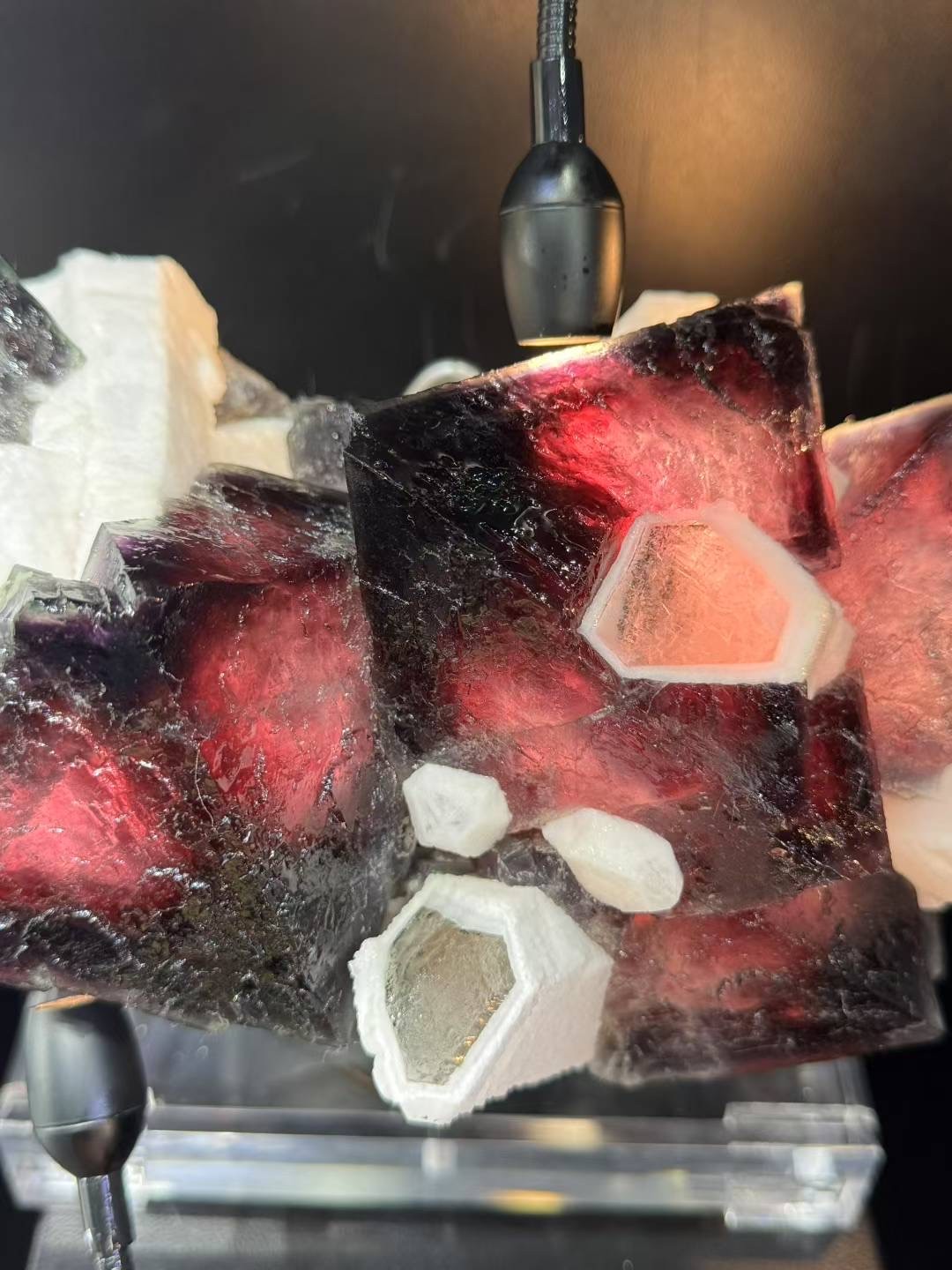 13.5LB Museum level Seven Colored Fluorite and White Crystal Symbiotic Specimen