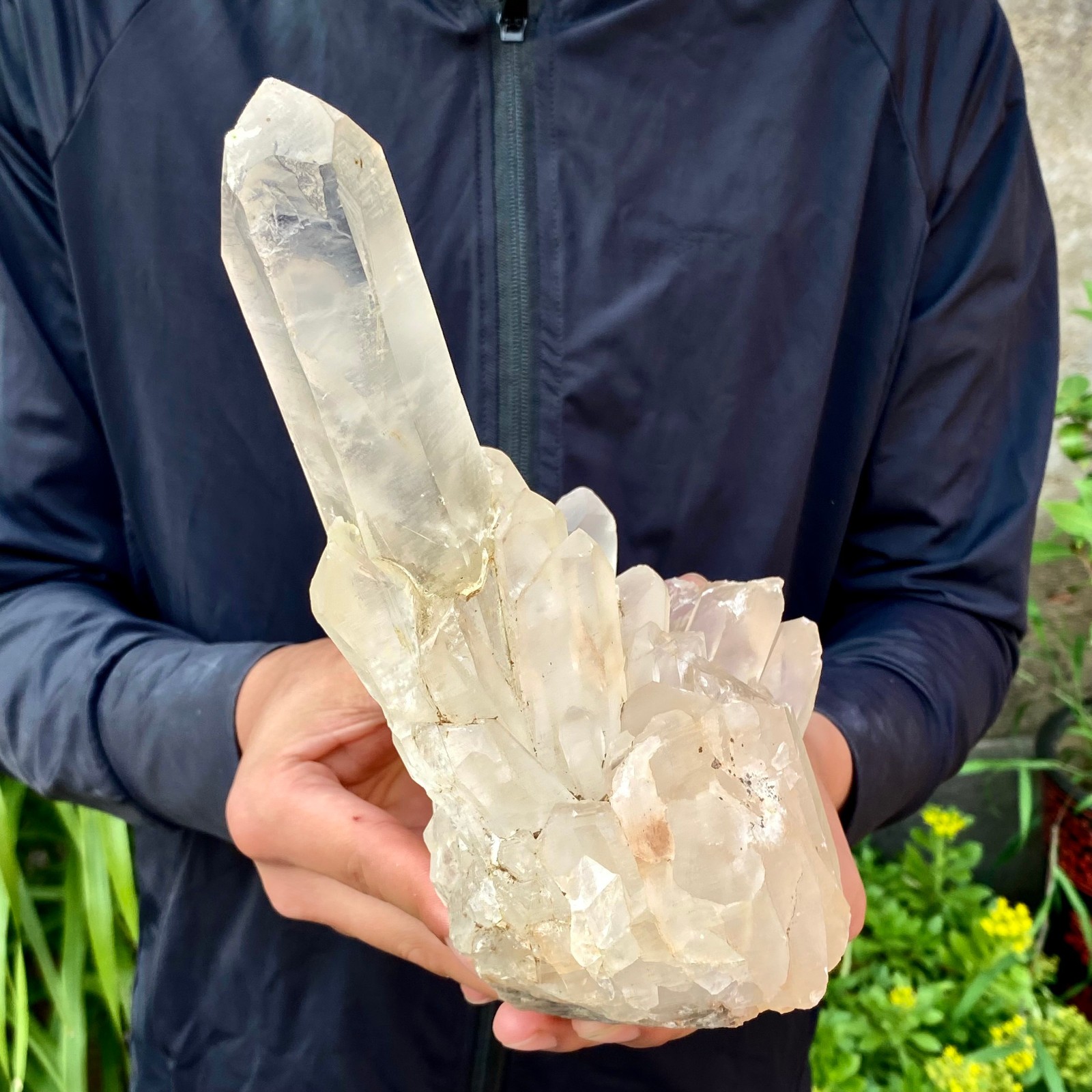 3.19LB Natural White Clear Quartz Crystal Cluster Rough Healing Specimen