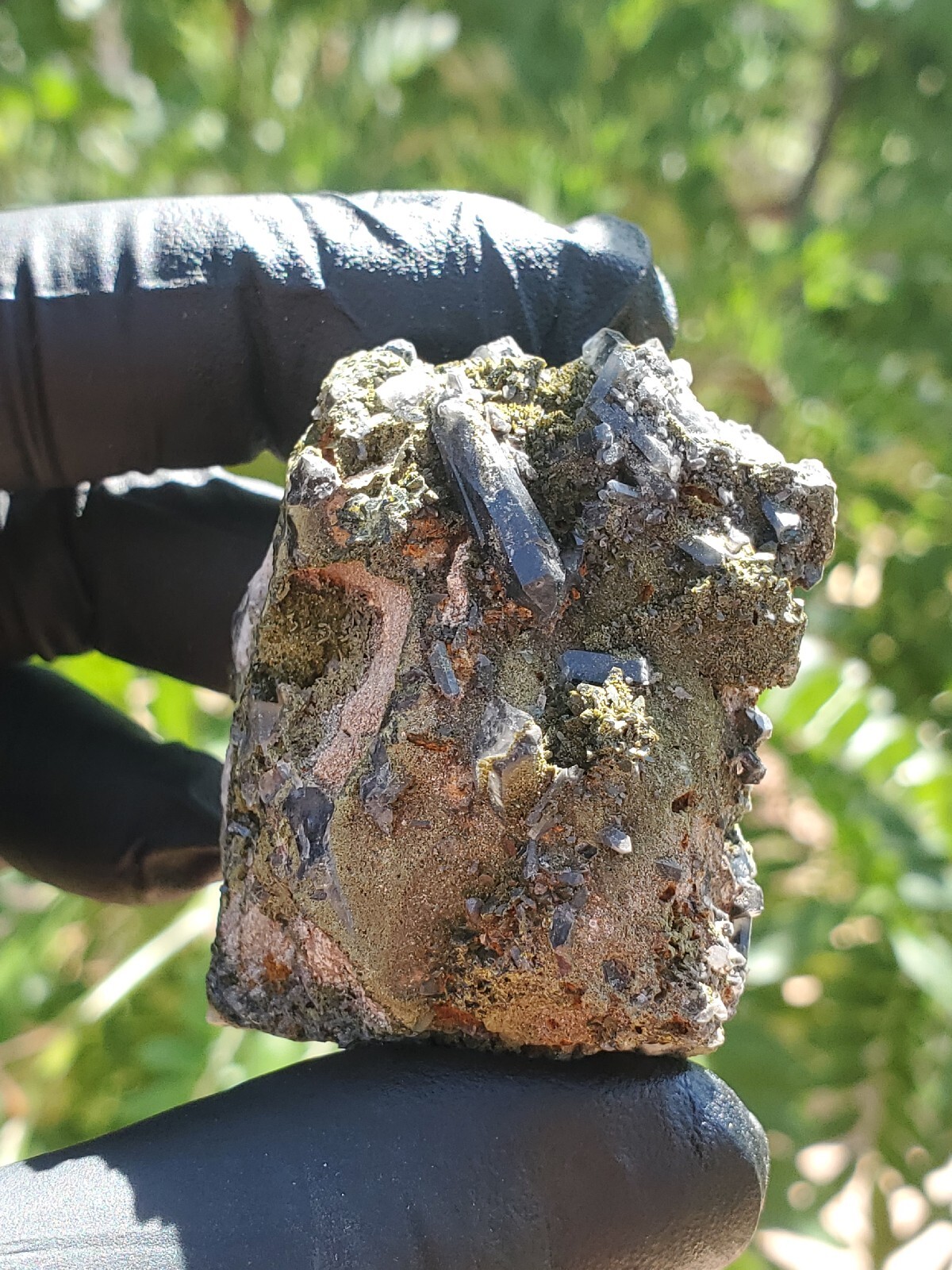 64gNatural Epidote, Super Sparkly Green Epidote with Quartz Specimen, Epidote
