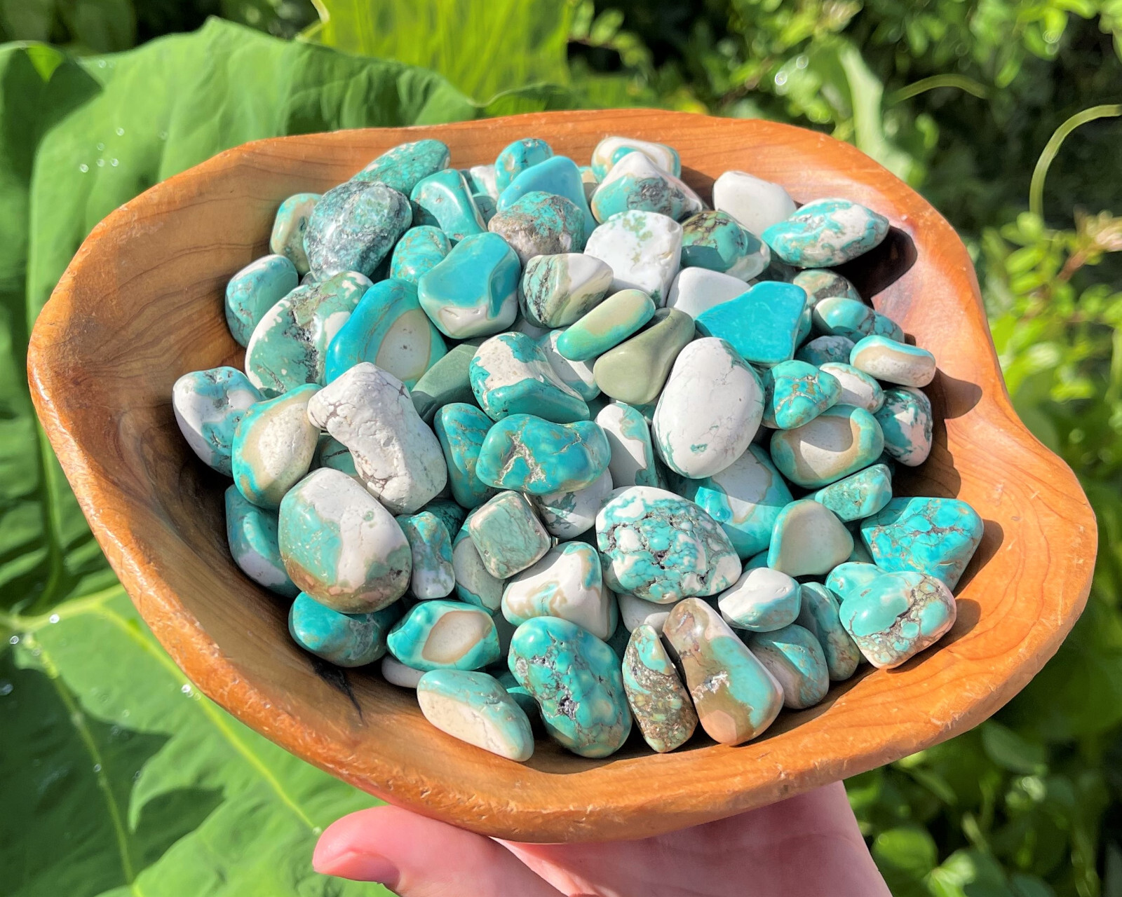 Turquoise Howlite Tumbled Stones: Choose Amount Ounces or lb Wholesale Bulk Lots