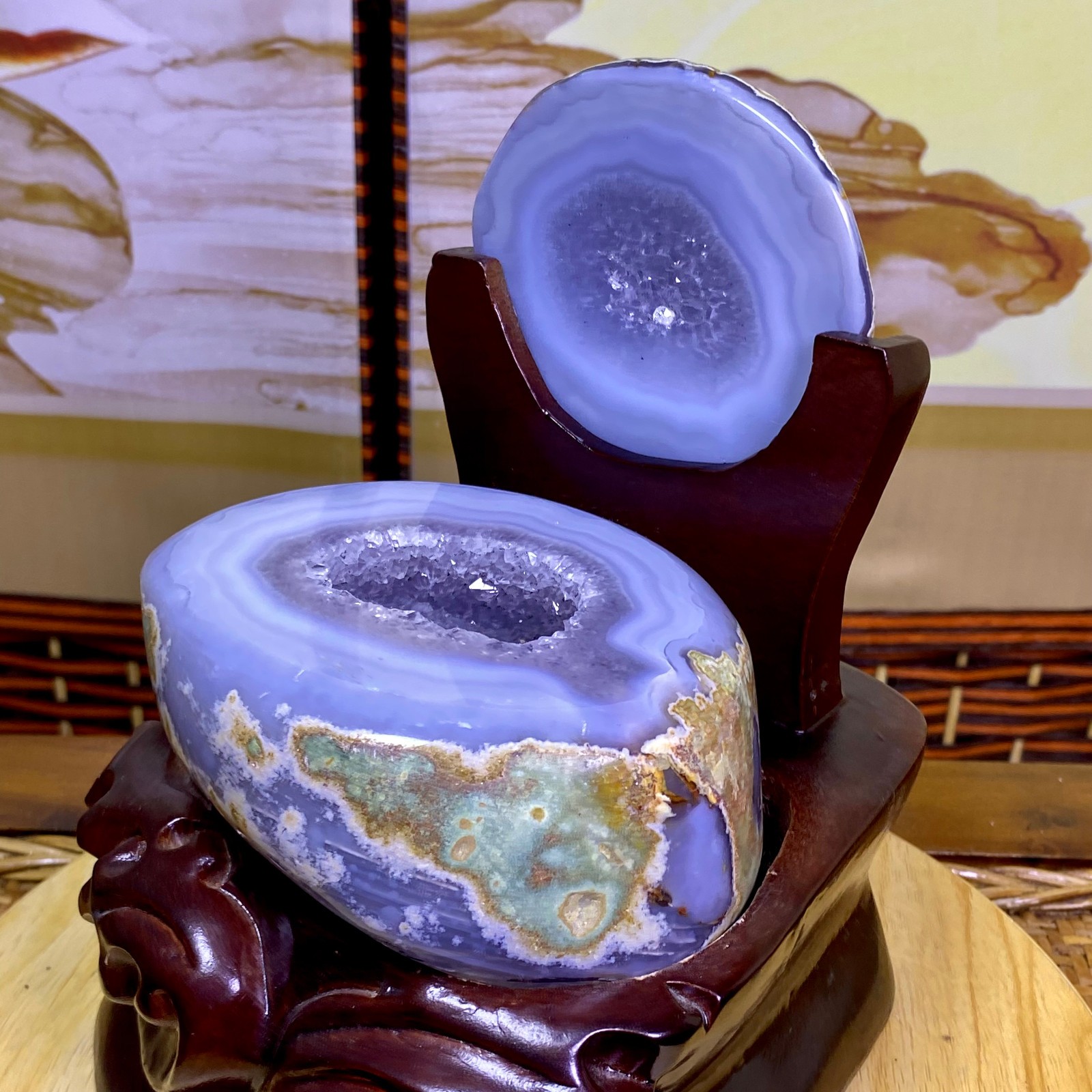 4.49LB Natural amethyst Agate Treasure Basin Quartz Geode cluster Healing decor