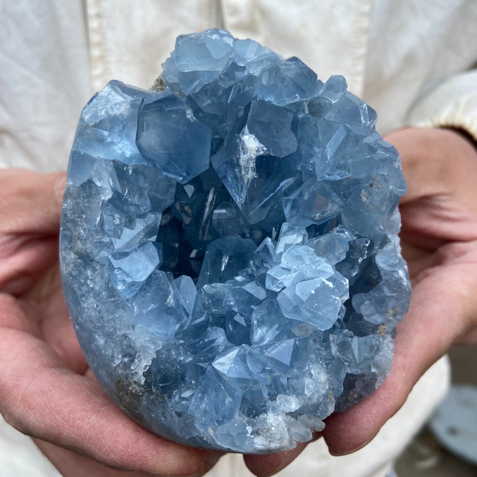 1.8lb Natural blue Celestite Crystal Quartz Cluster Rough Specimen Healing
