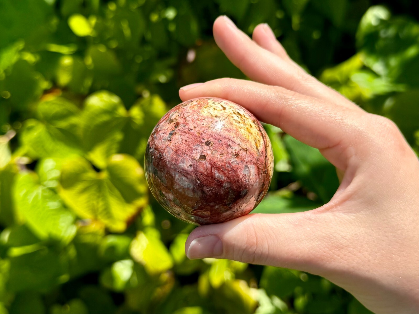 Red Moonstone Crystal Sphere LARGE 1.75 – 2″ Sphere (Natural Moonstone Sphere)
