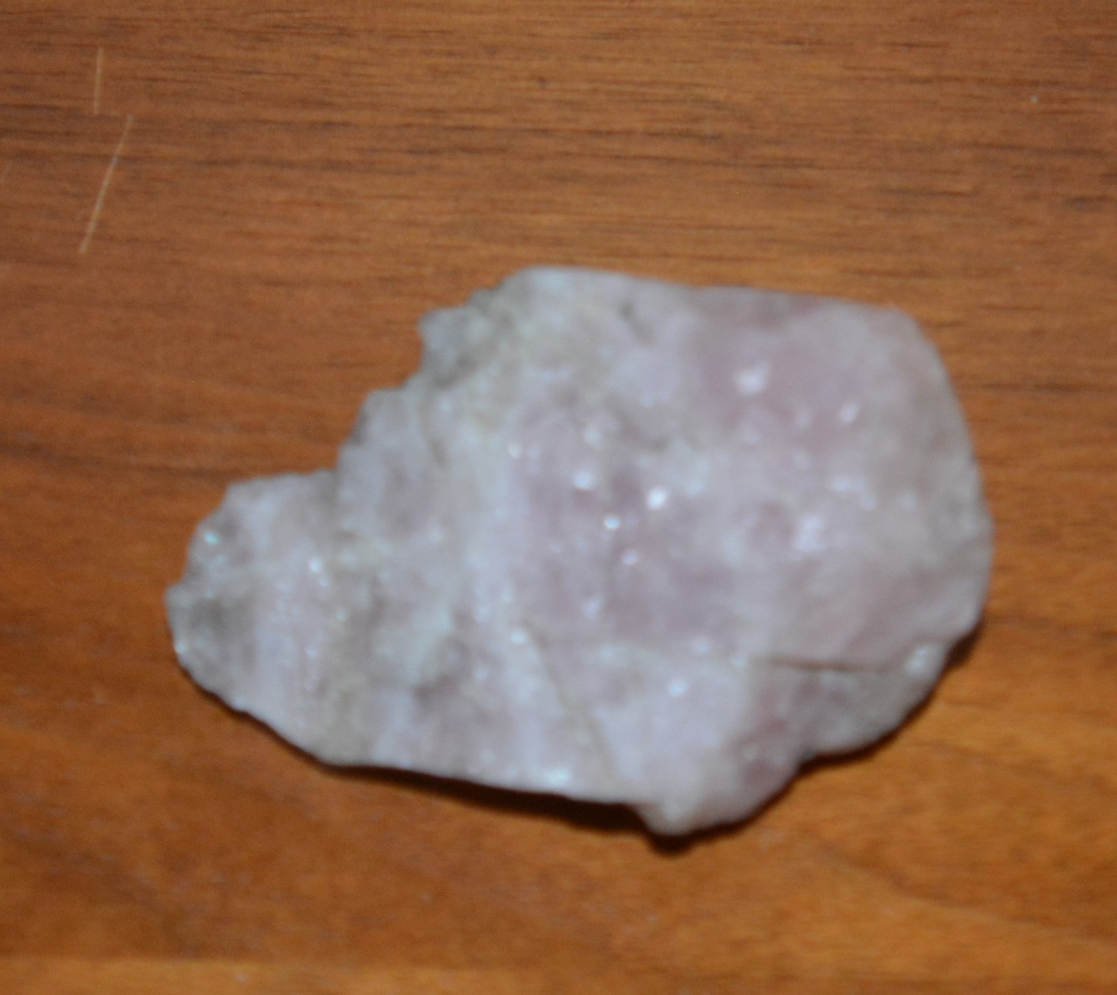Chunk of Raw Natural Uncleaned Rose Quartz 3 1/2 in x 2 1/2 in x 1 1/4 in