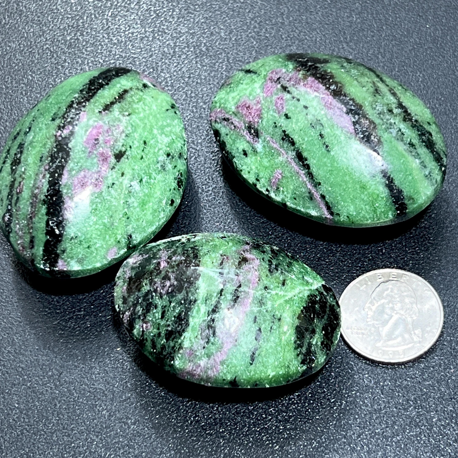 Ruby Zoisite Anyolite Crystal Palm Stones (UV Reactive) Bulk Wholesale Lot