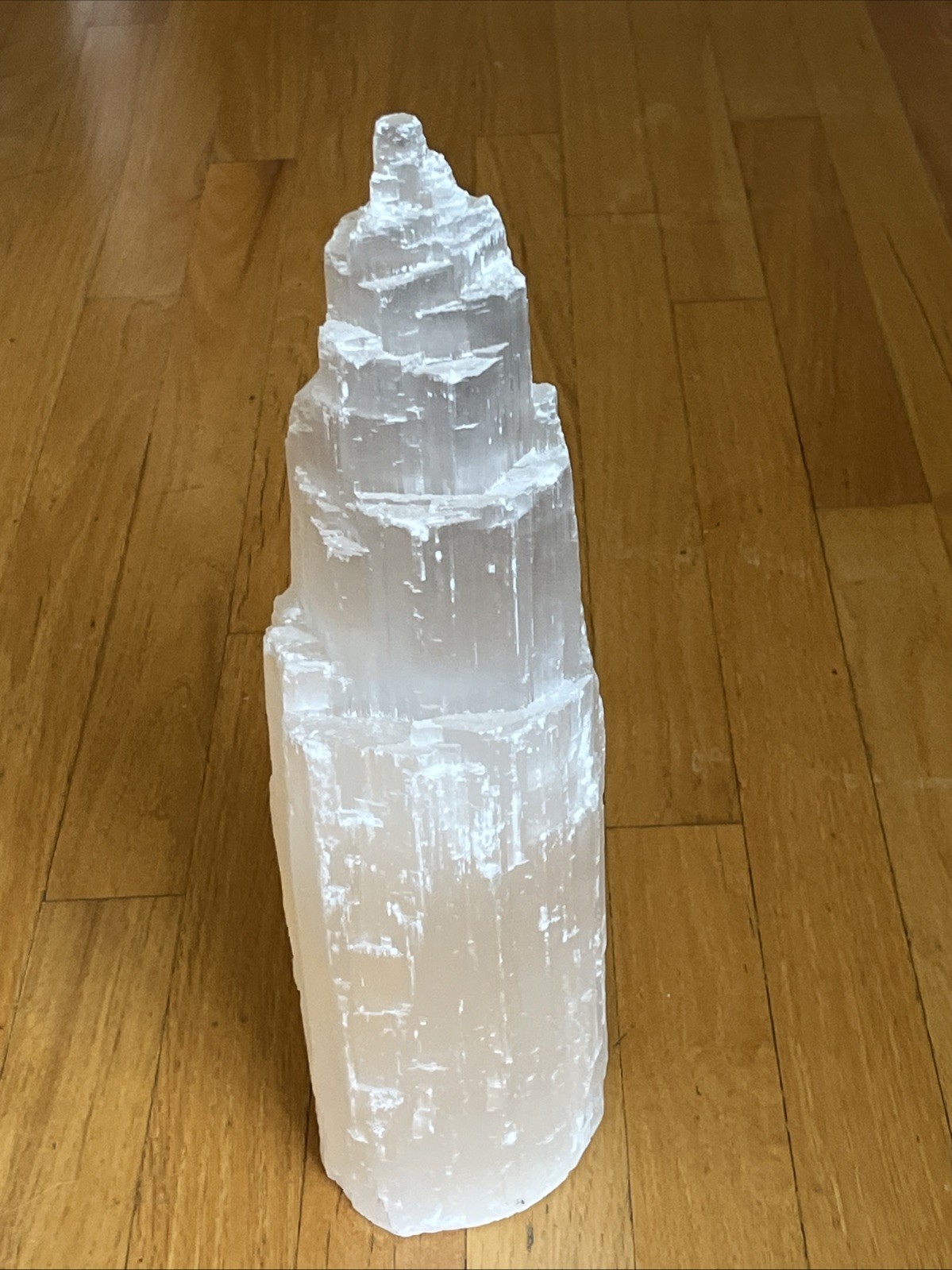 XL Selenite Crystal Tower Lamp 15″ – Base Only, No Light