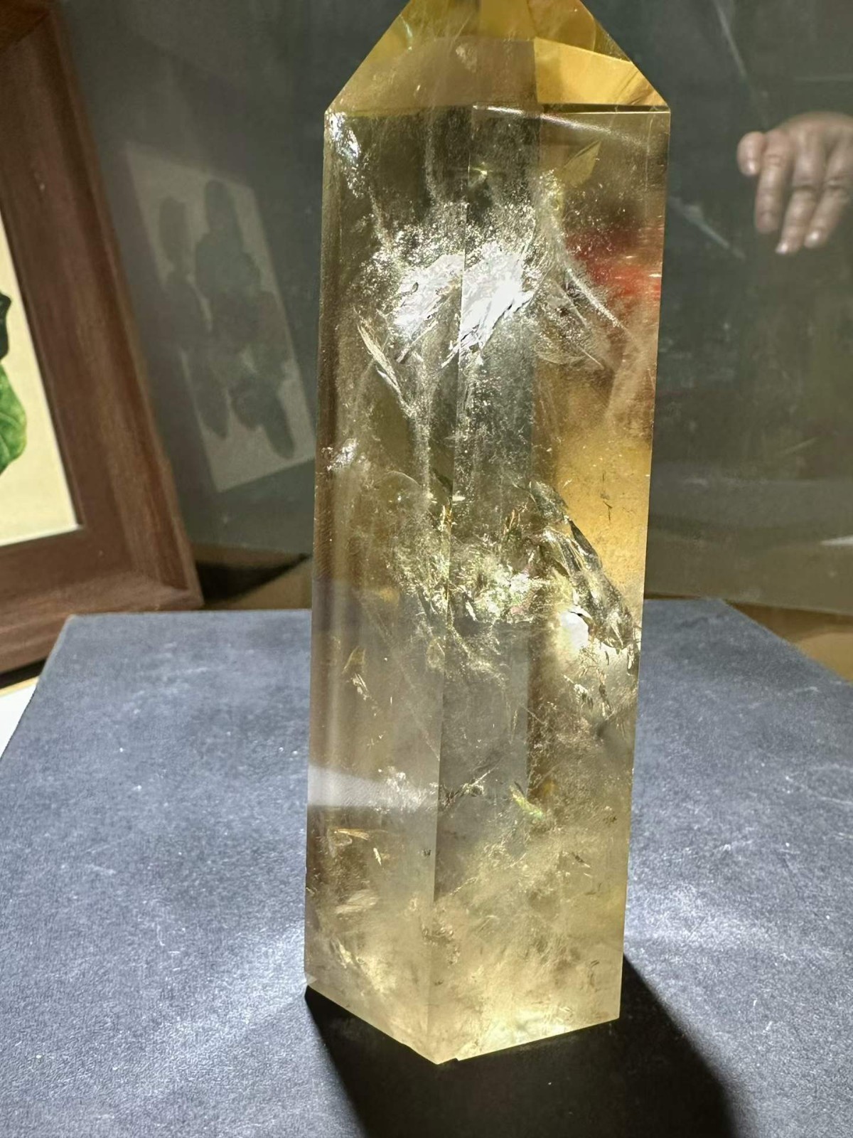 460g Natural Citrine Quartz Obelisk Energy Crystal Point Wand Reiki Decor