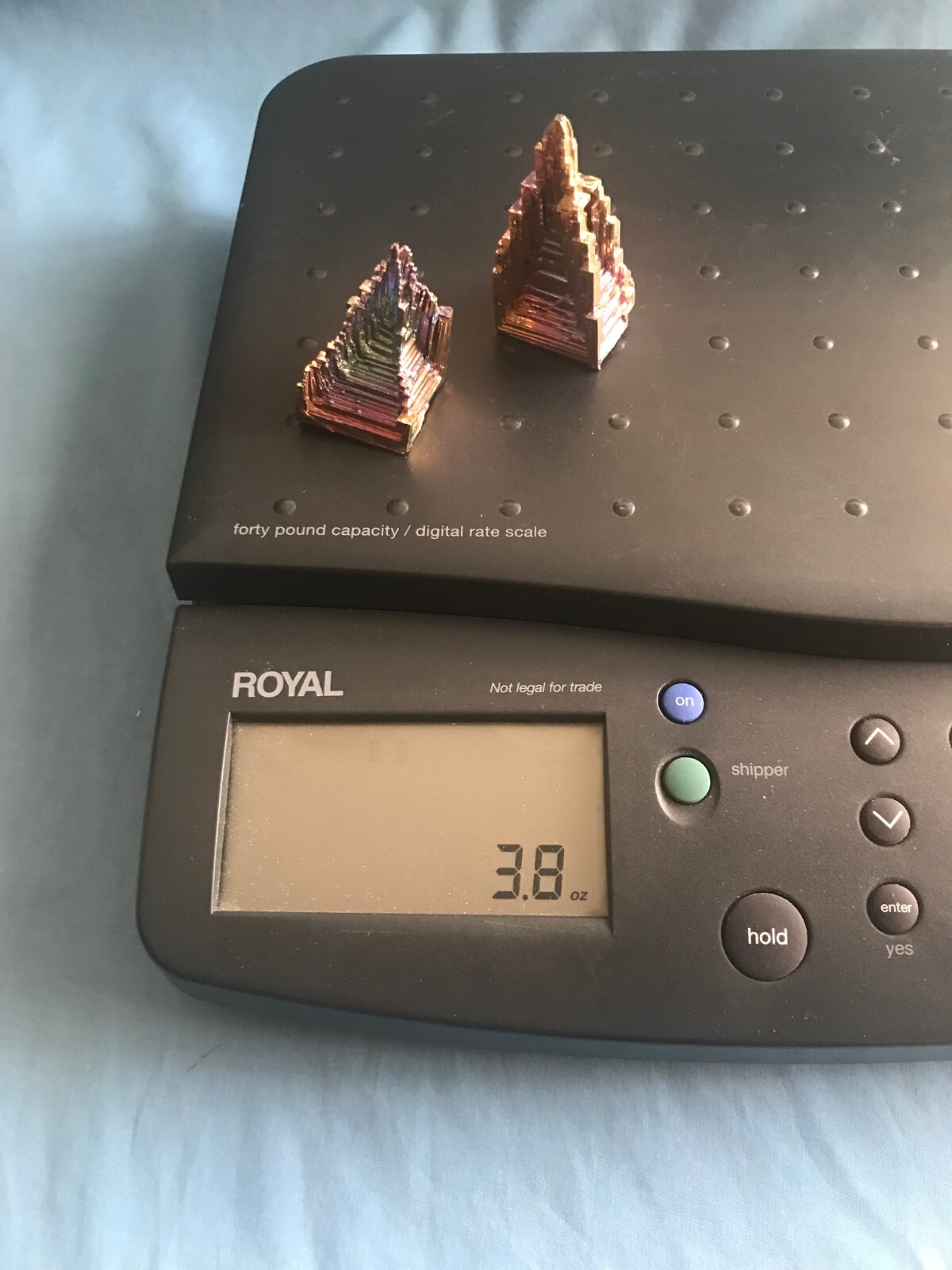 2 Pieces 3.8 Ounce TW ~ 1-3/4″ to 2-1/8” Tall Rainbow Bismuth Crystals Tower
