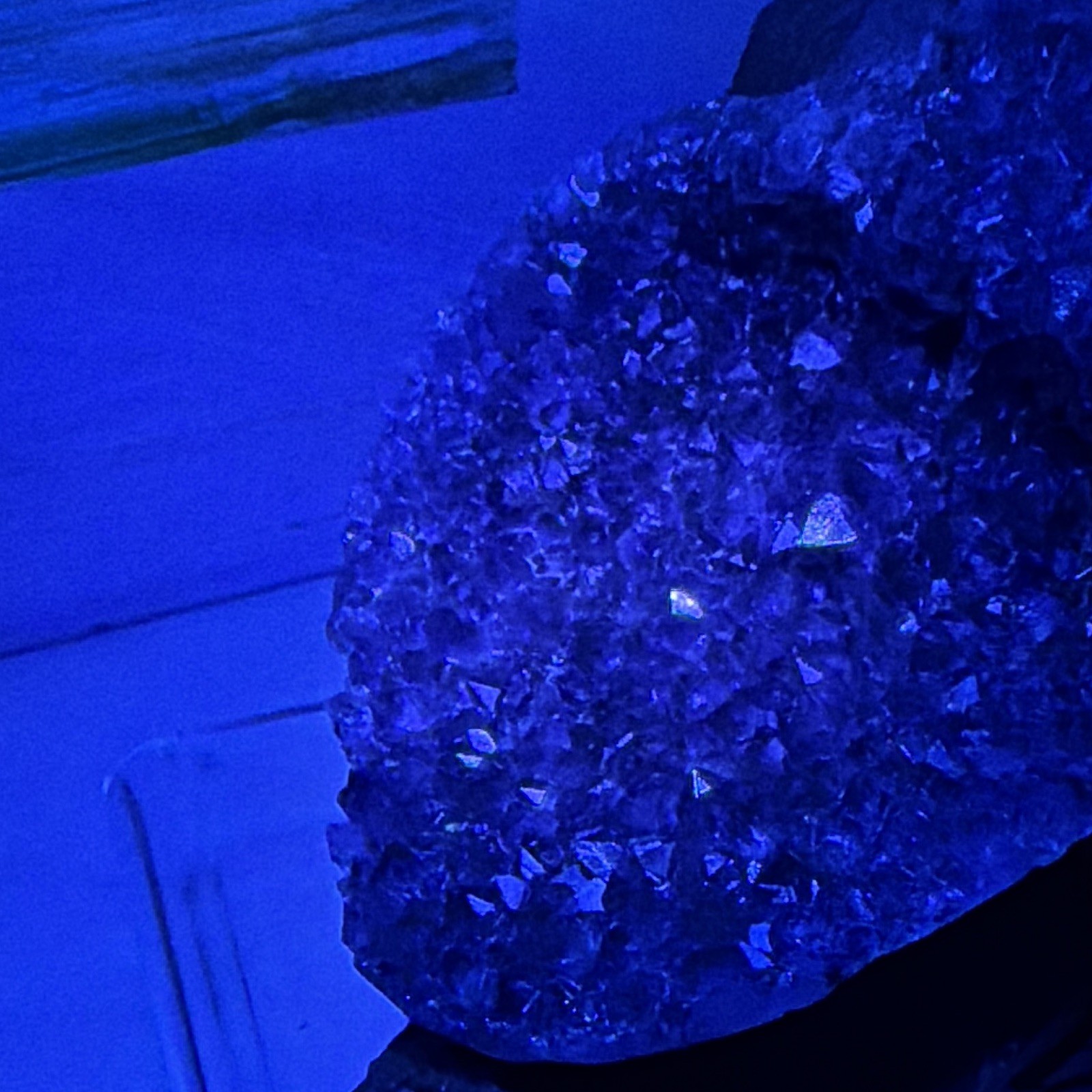 Purple Amethyst Cluster Crystal Mineral Display Specimen on Carved Dragon Stand