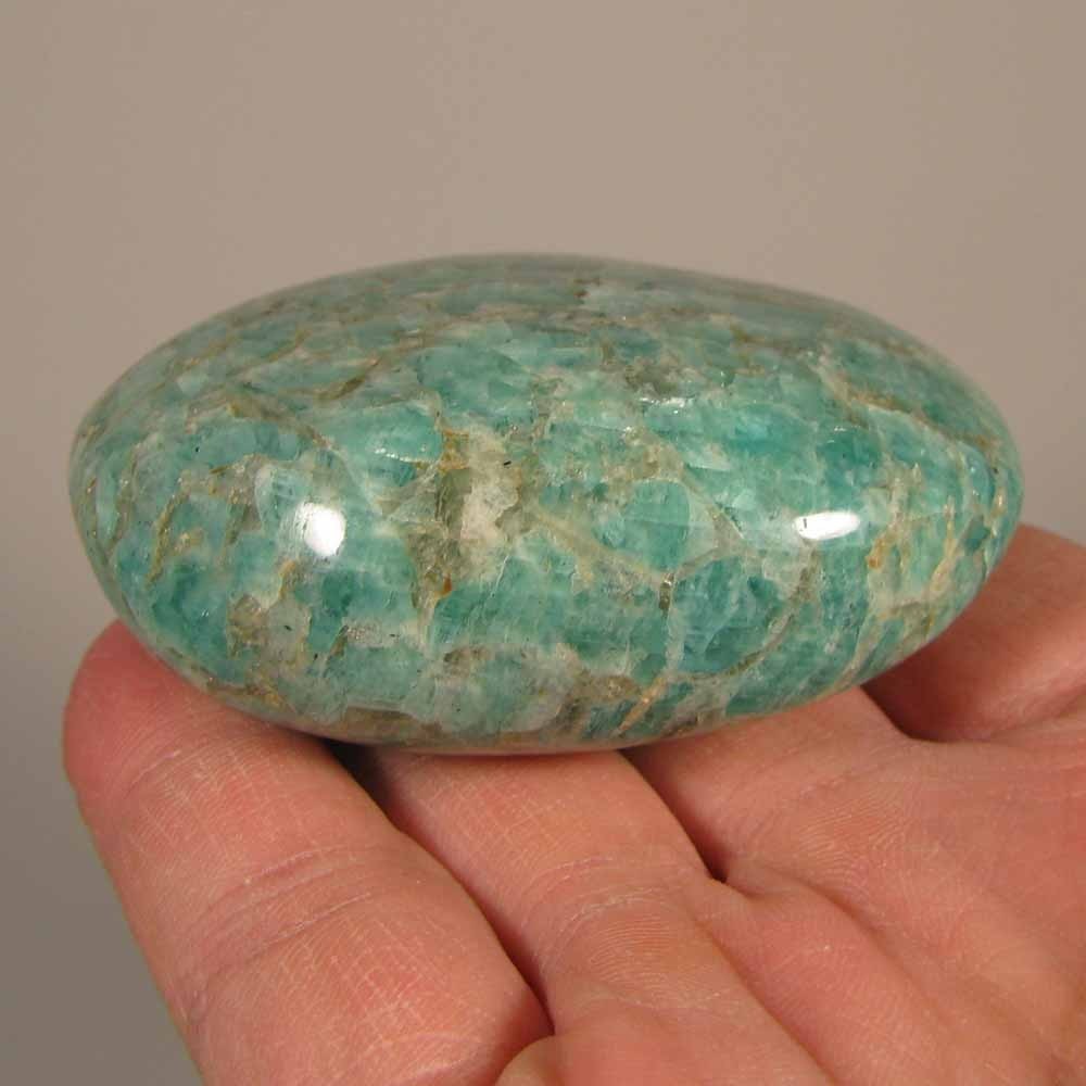 2.7″ AMAZONITE Gemstone Polished Palm Stone – Madagascar