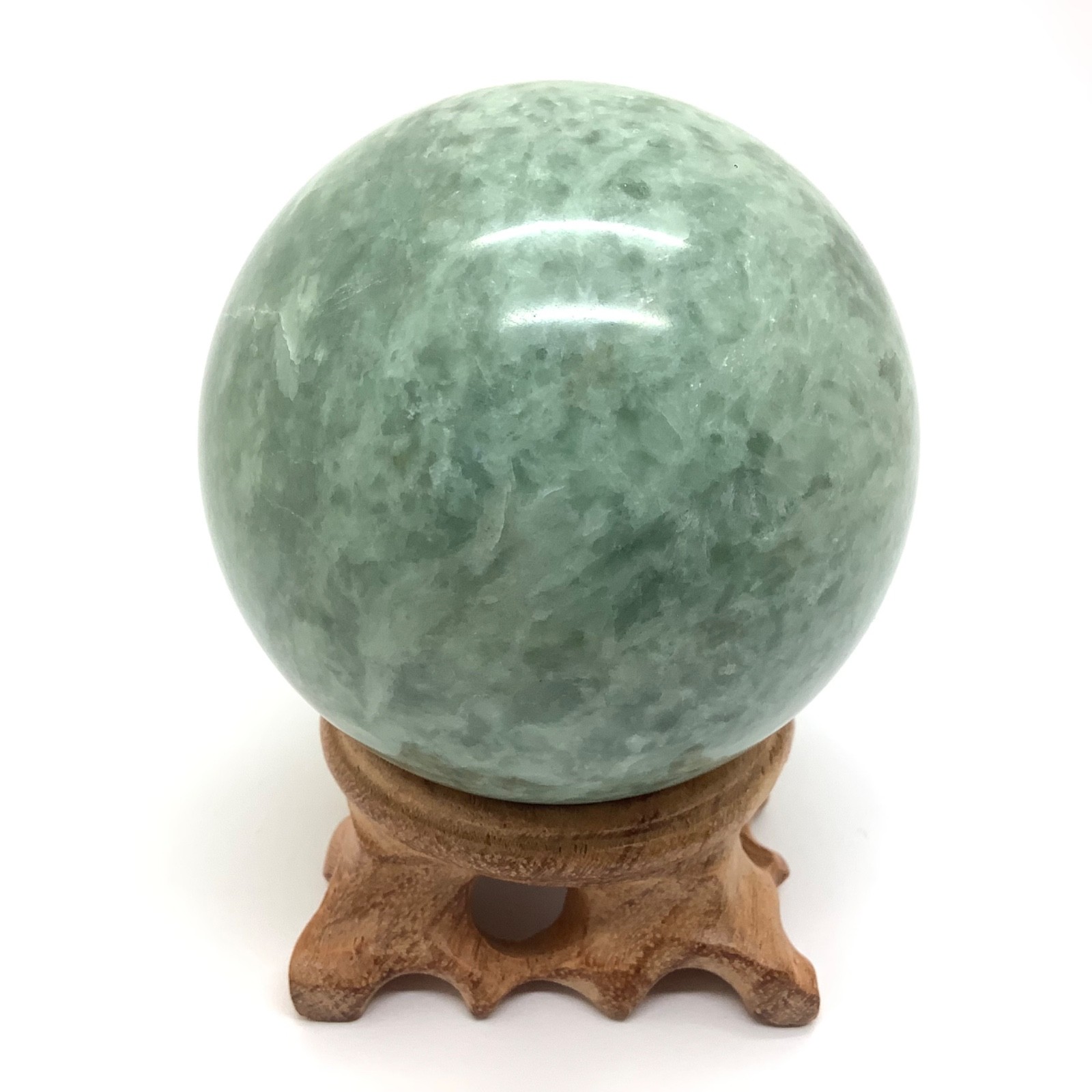 Siberian Jade Sphere 64mm Green Jadeite Jade Stone Ball Polar Urals Siberia 464g
