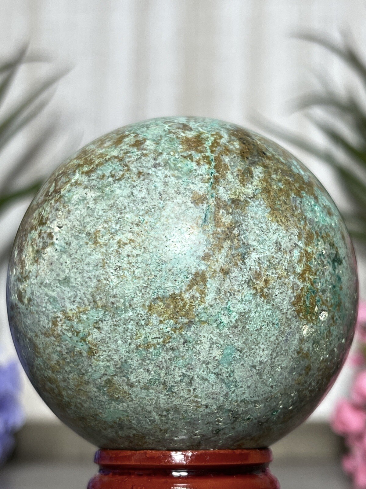 PHOENIX SPHERE 💚 Green Blue Mineral Copper Ore Malachite Turquoise Crystal Orb