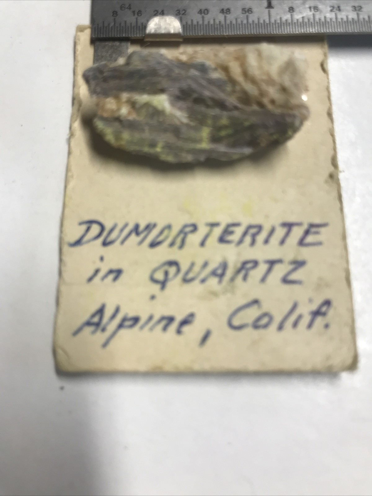 Dumortierite In Quartz ~5 Gramm 25 Ct. Alpine California Size 1”x1/2”