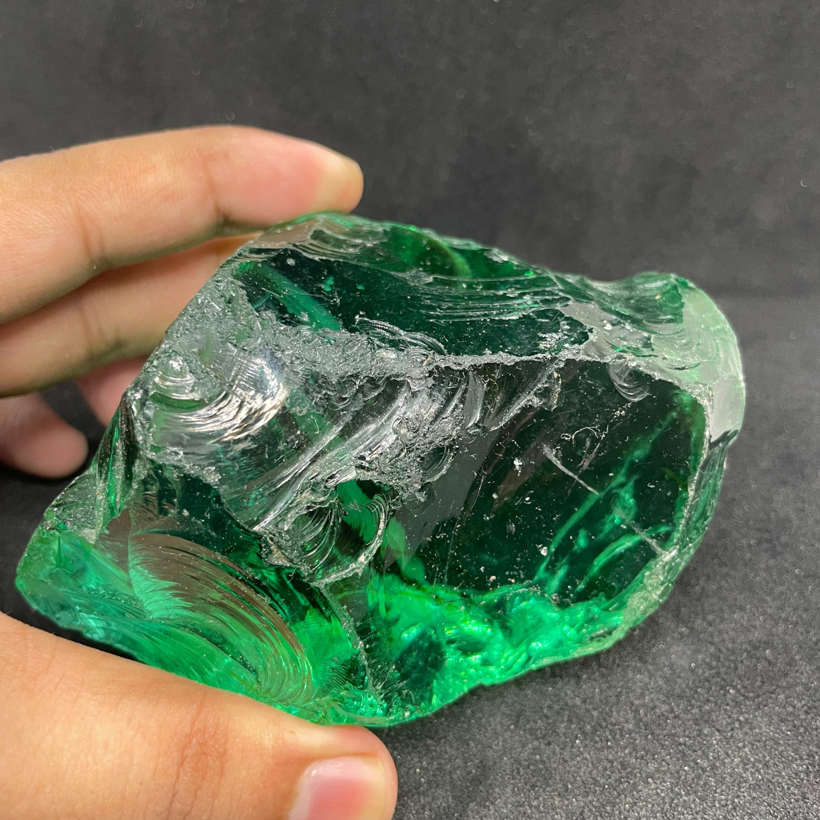 Premium Large Raw Green Obsidian Stone 1050-1200 CT– Crystal for Home Décor