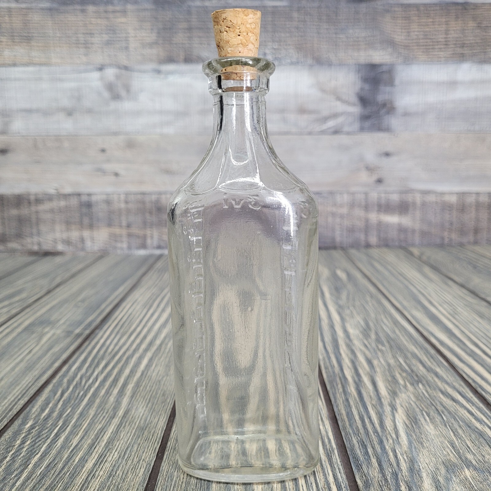 12oz Mixed Crystals in Vintage Apothecary Glass Medicine Bottle Jar Rock Tumbles