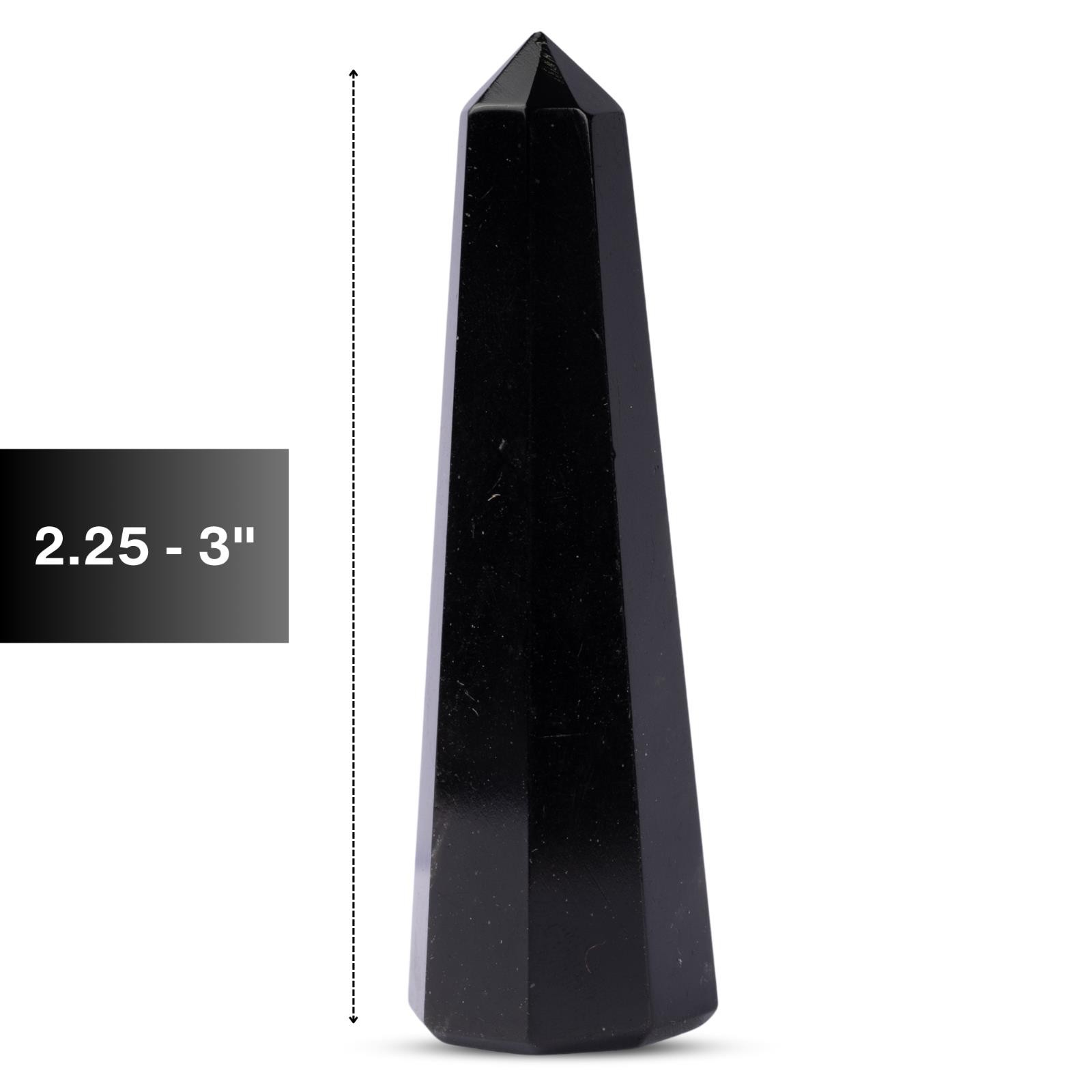 Black Obsidian Crystal Tower Point Obelisk, Meditation, Healing Crystal Gift
