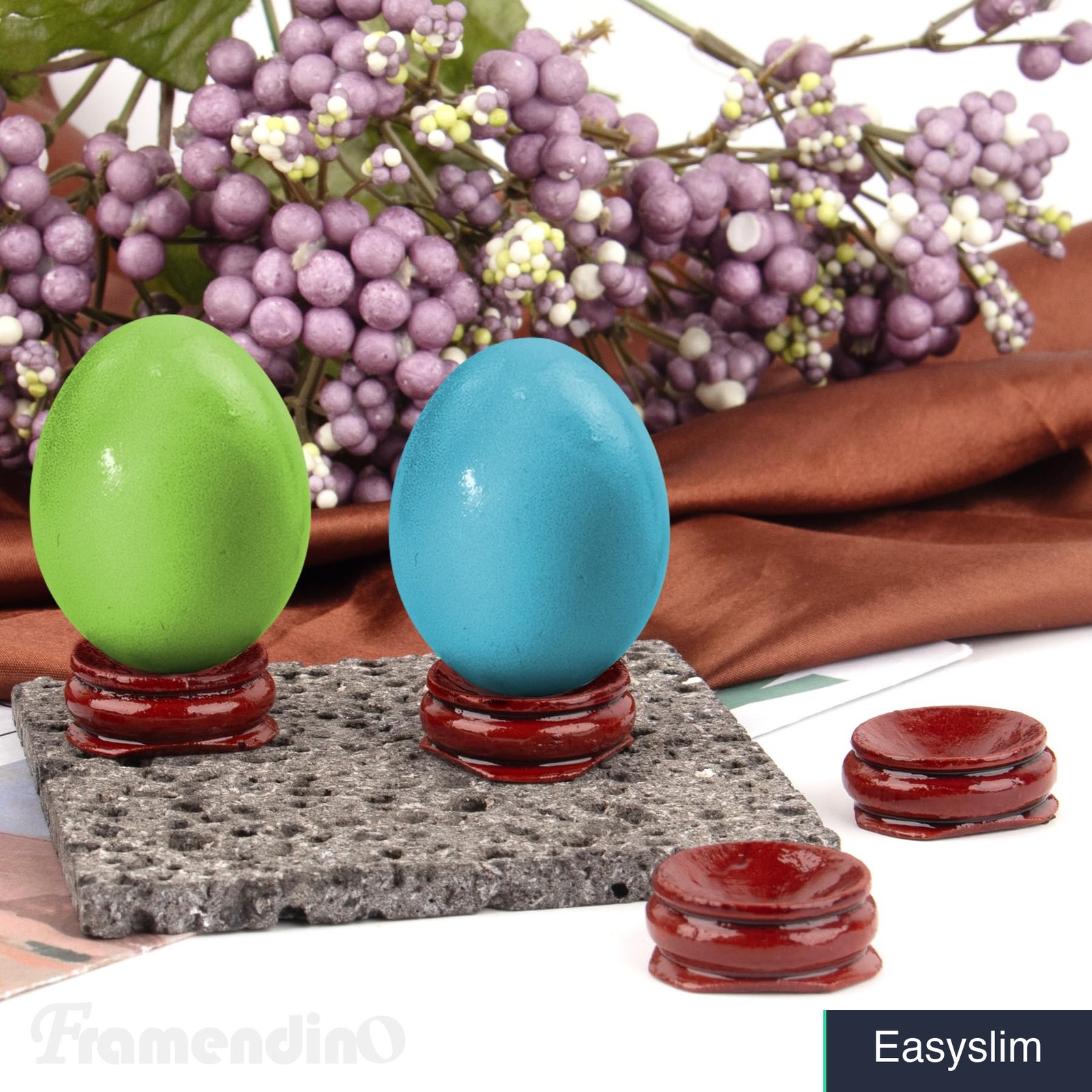 Wooden Egg Stand Display Base, Crystal Ball Holder, Set of 5, Natural