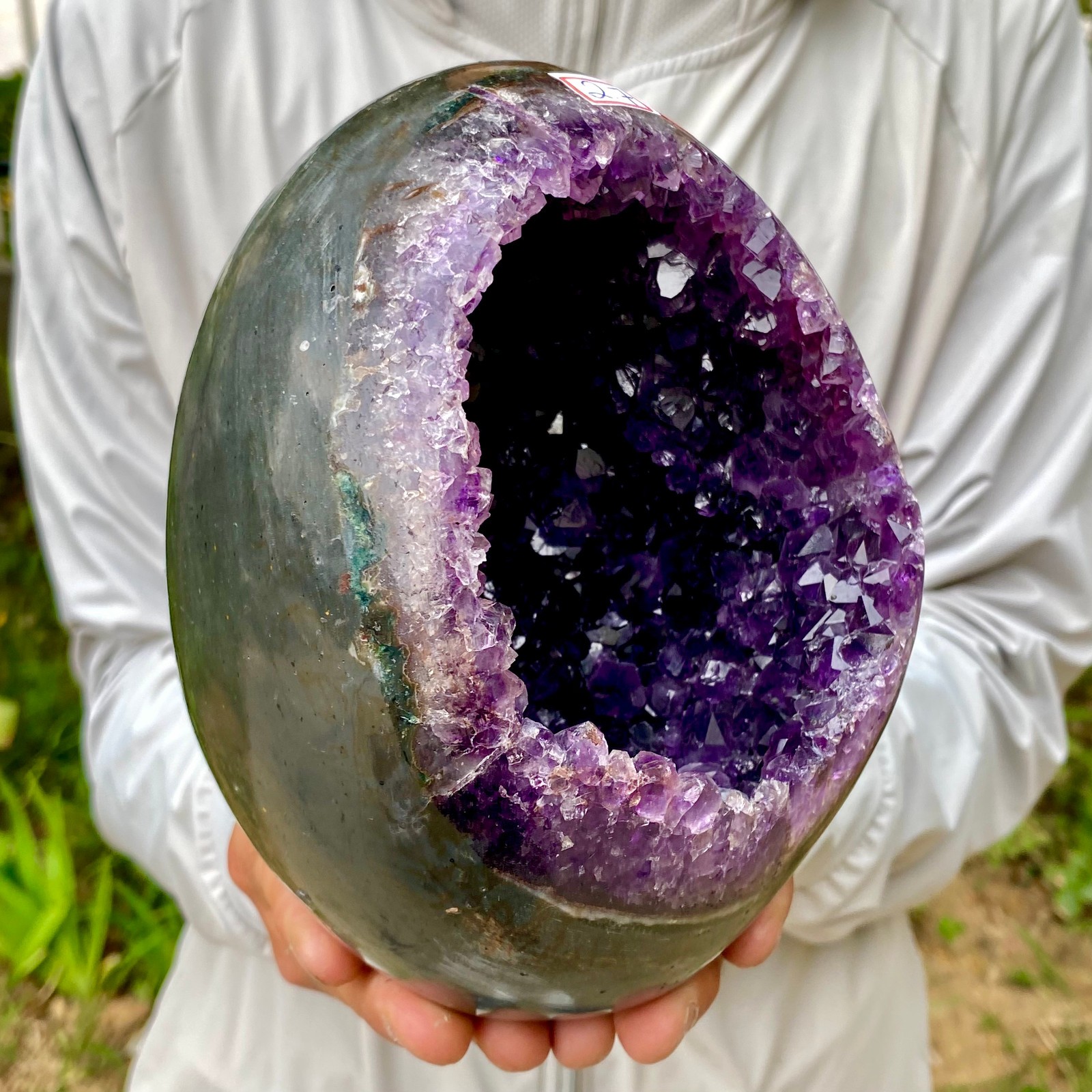 5.93LB Large Natural Amethyst geode quartz cluster crystal Egg specimen Healing