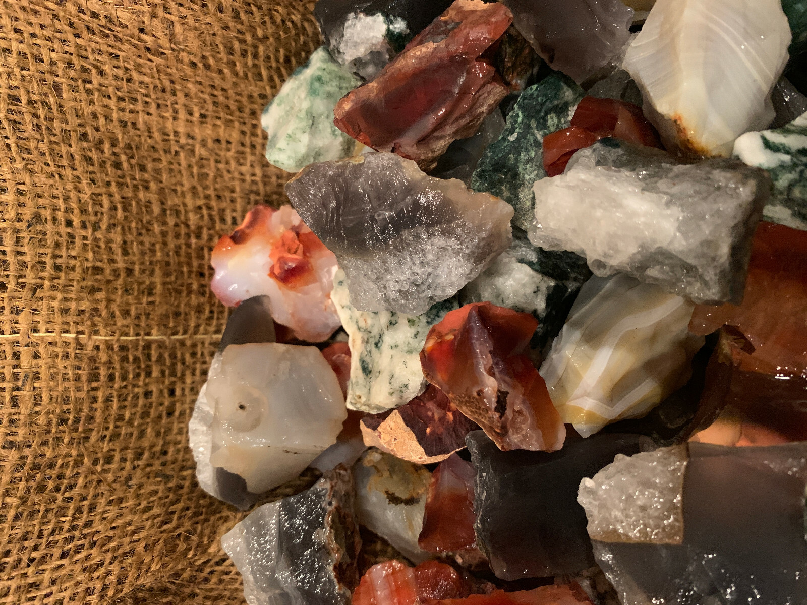 2000 Carat Lots of Unsearched Natural MIXED Agate Rough+ A FREE Faceted gemstone