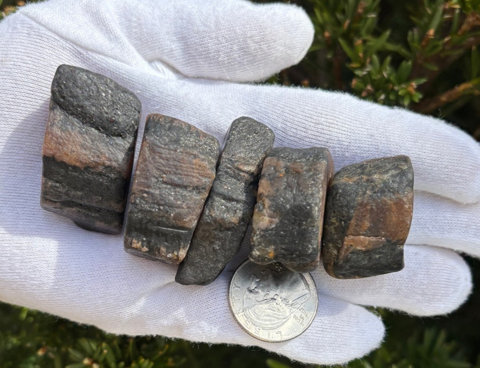 182g LOT THICK CUT CHIASTOLITE ANDALUSITE ROUGH LARGE-R SPECIMENS CROSS STONES