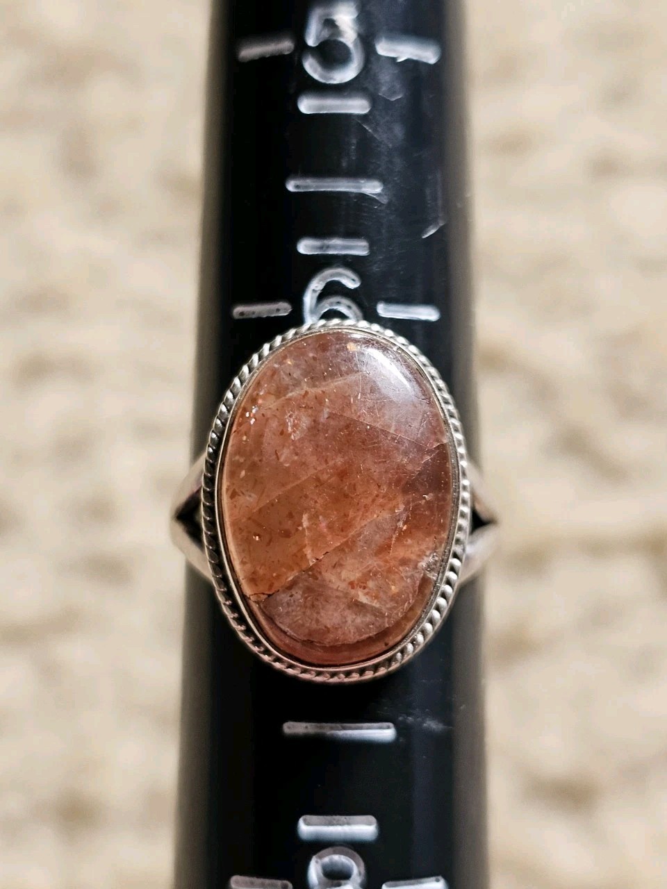 Sunstone Ring, Size 6.75, Crystals & Stones, Mineral Specimen, Metaphysical