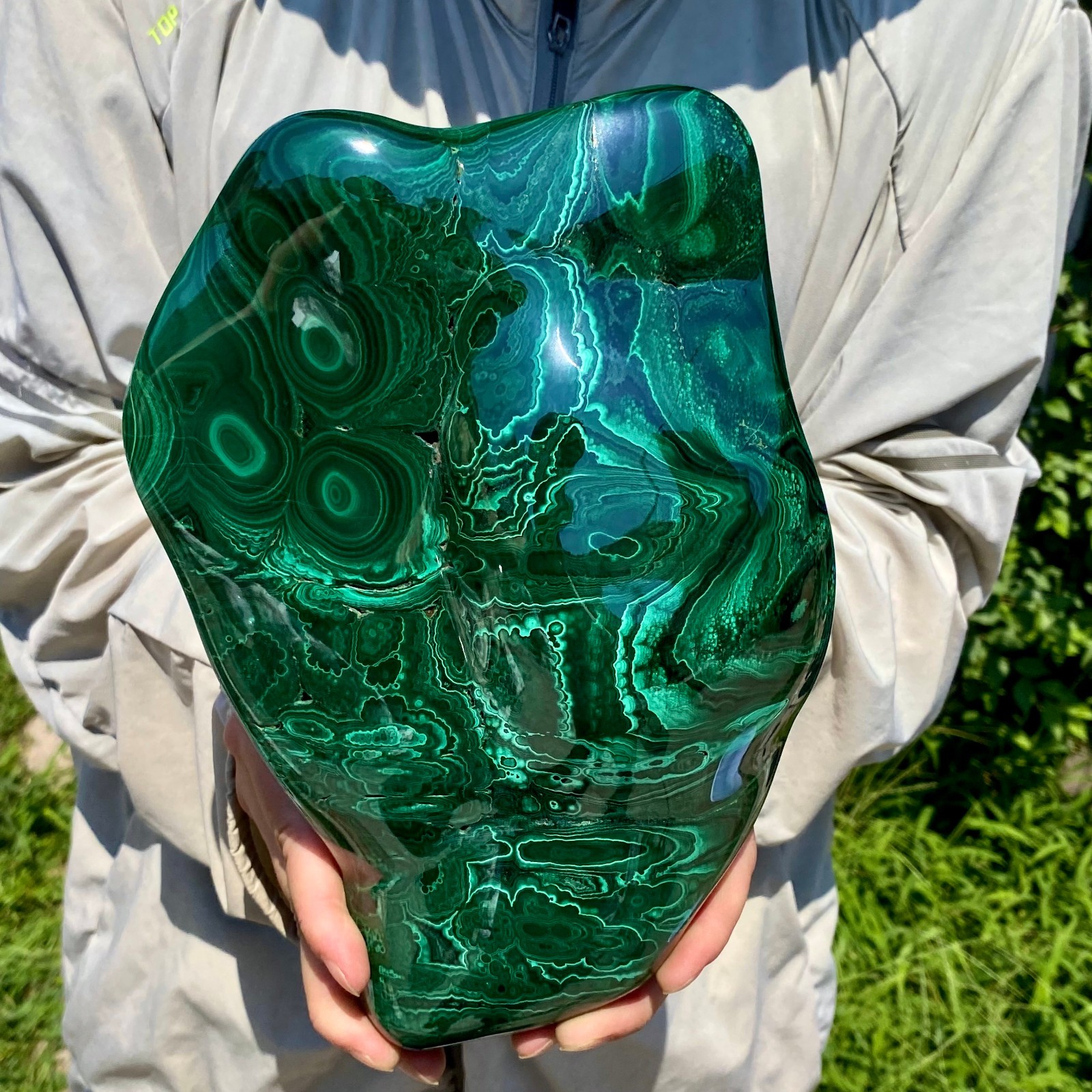 8.15LB Natural Polished Malachite Mineral freeform specimen Reiki Stone