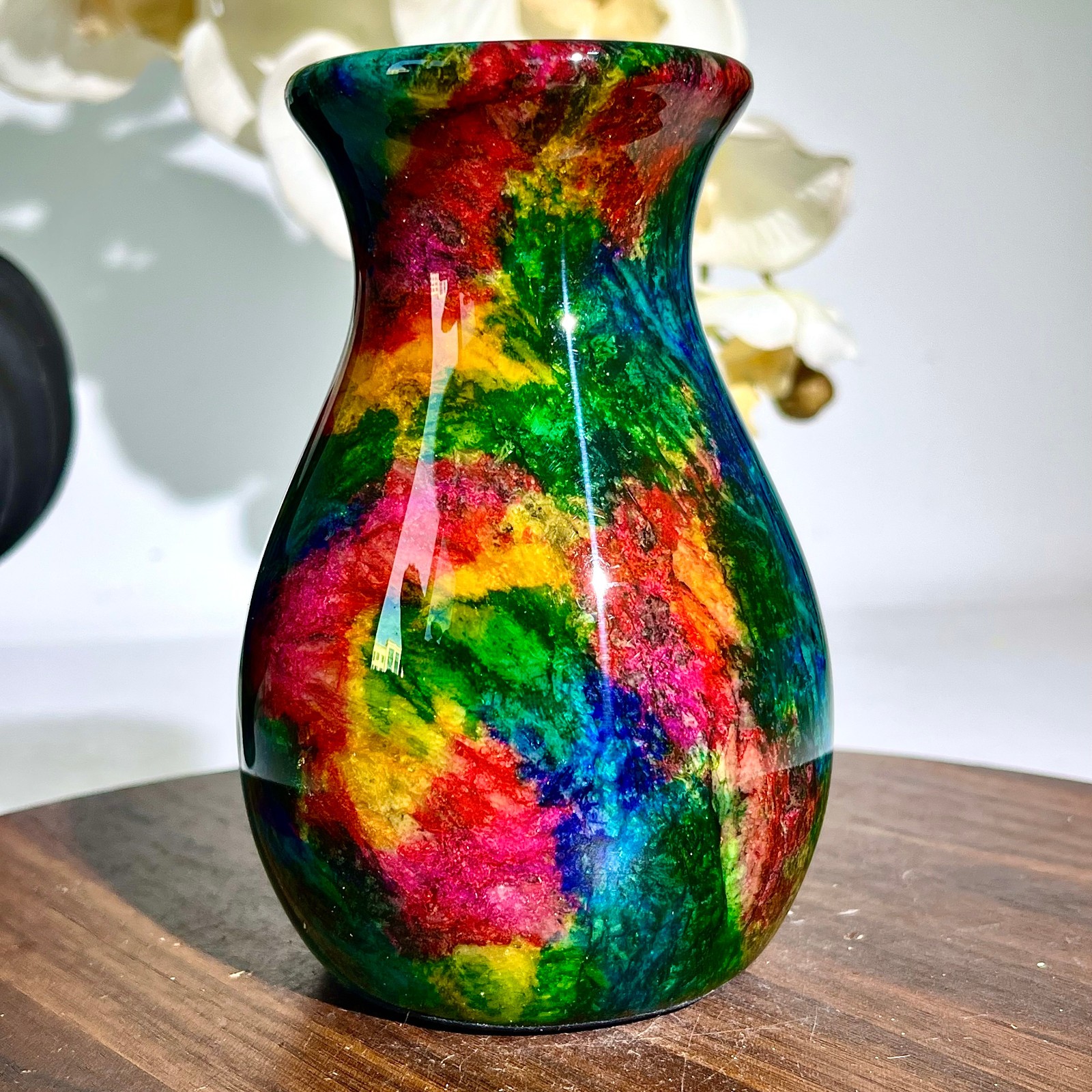 485G Natural “Seven Colors Jade” vase specimen -Taiwan China