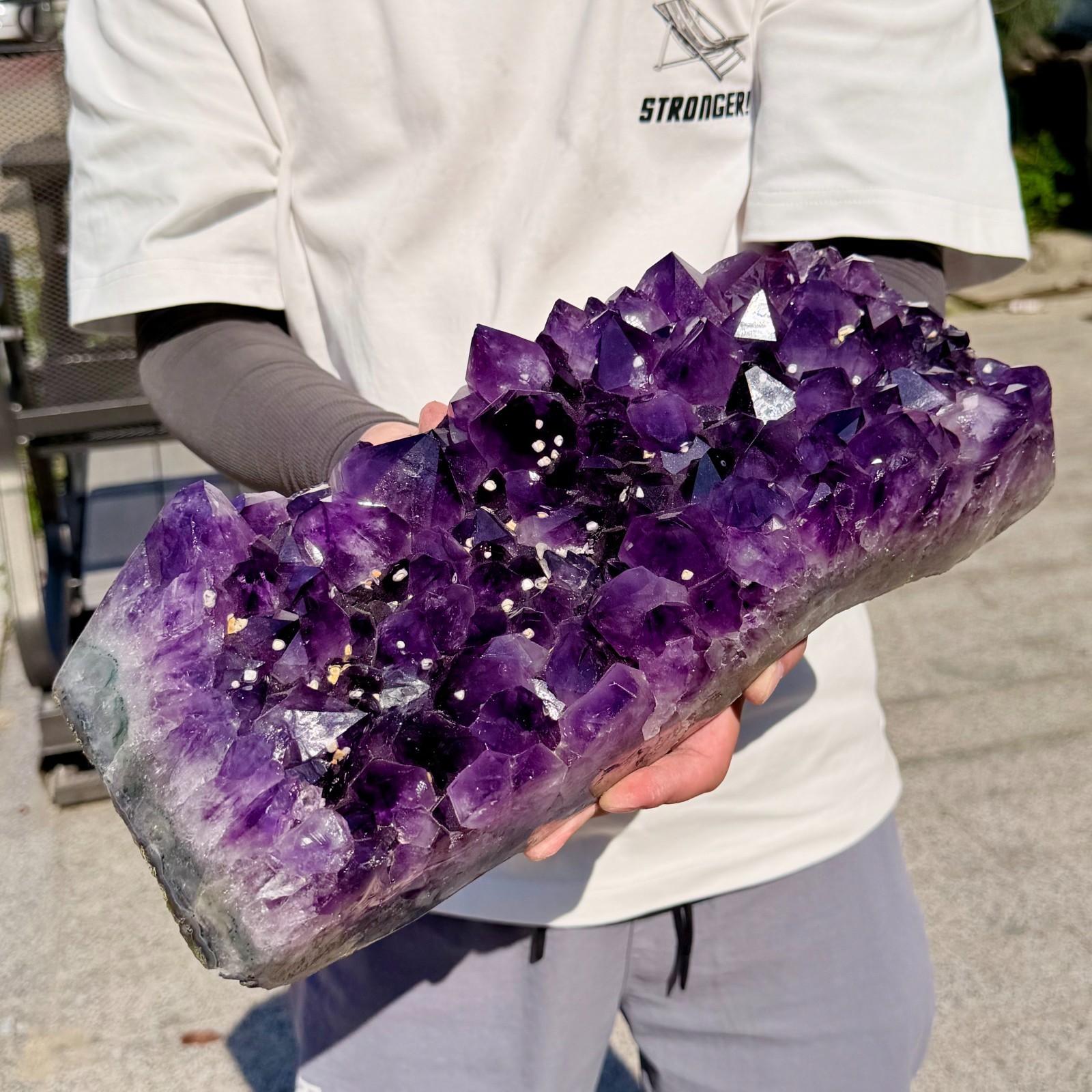 16.39lb Natural Amethyst geode quartz cluster crystal specimen Healing