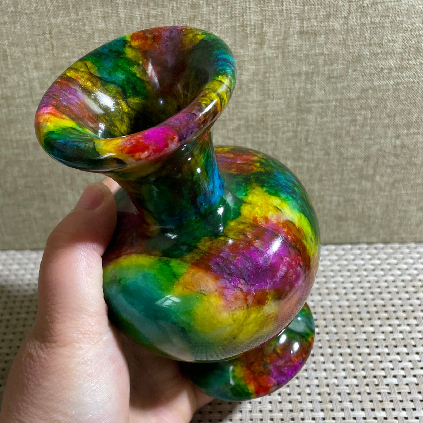828g Seven Colors Jade vase specimen Decorative -Taiwan China