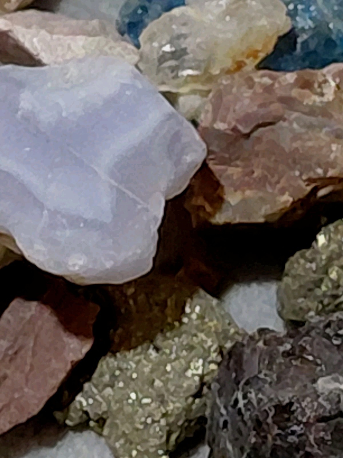 crystals rocks fossils minerals mixed lot Over 2lb