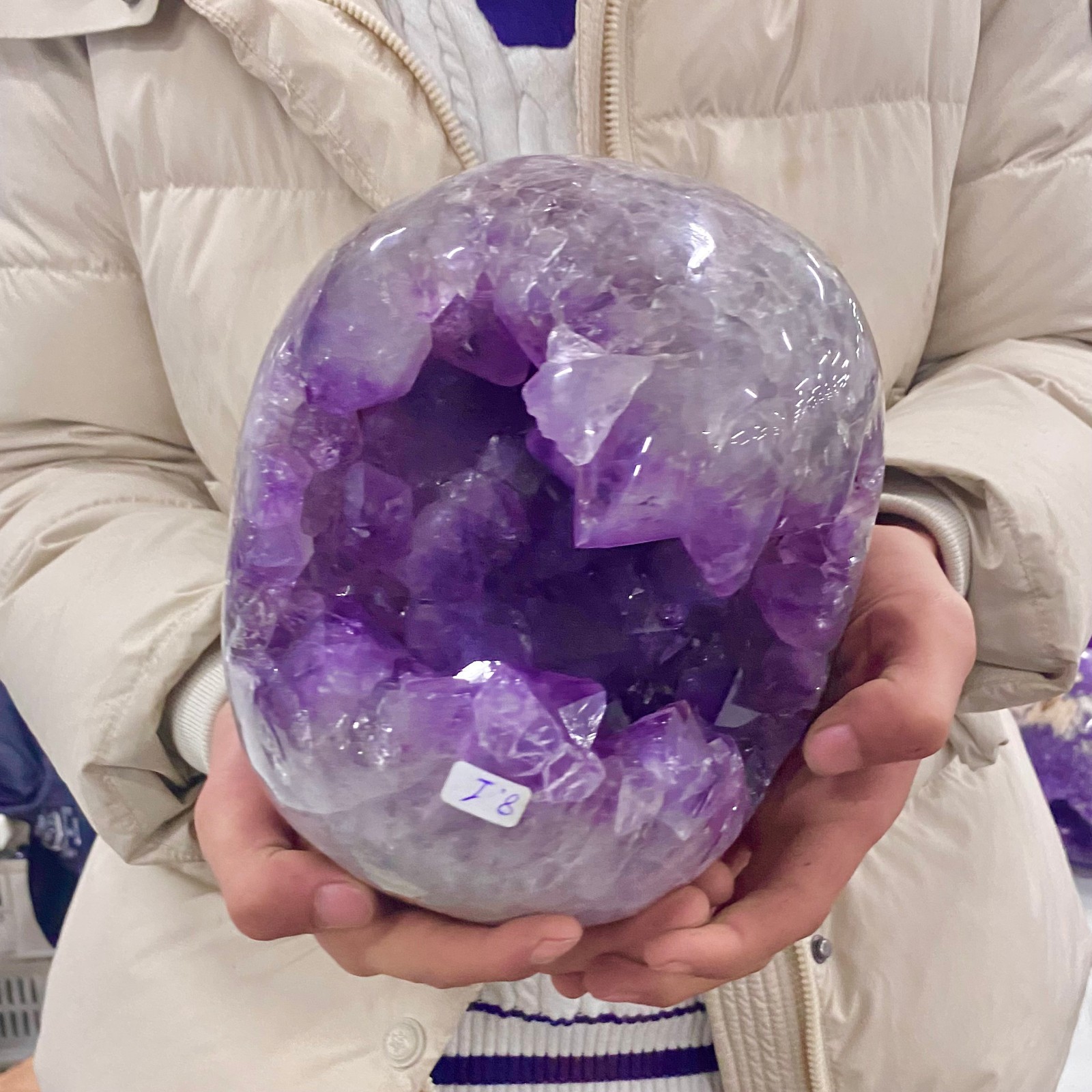 17.85LB Natural Amethyst geode quartz cluster crystal specimen Healing.