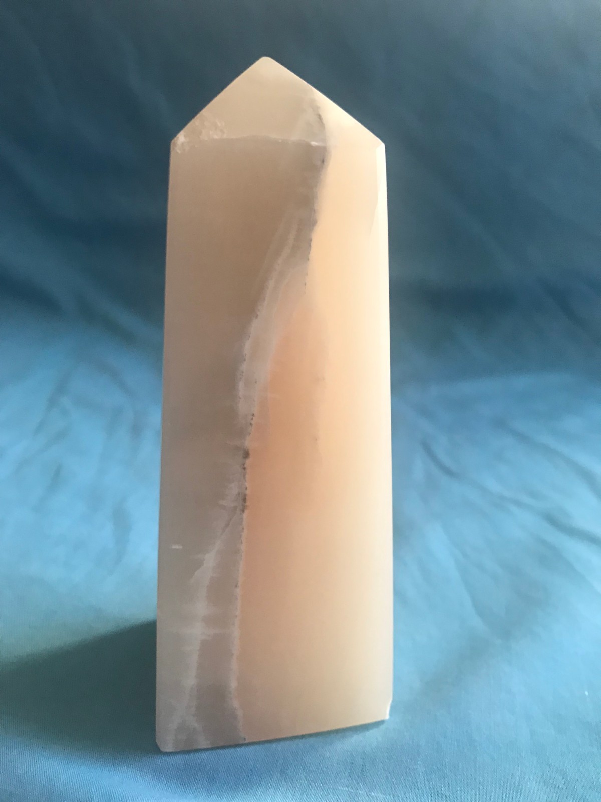 5-1/8″ Calcite Crystal Rock Stone Tower 1 lb. 5 oz. Display Specimen ~Chipped~