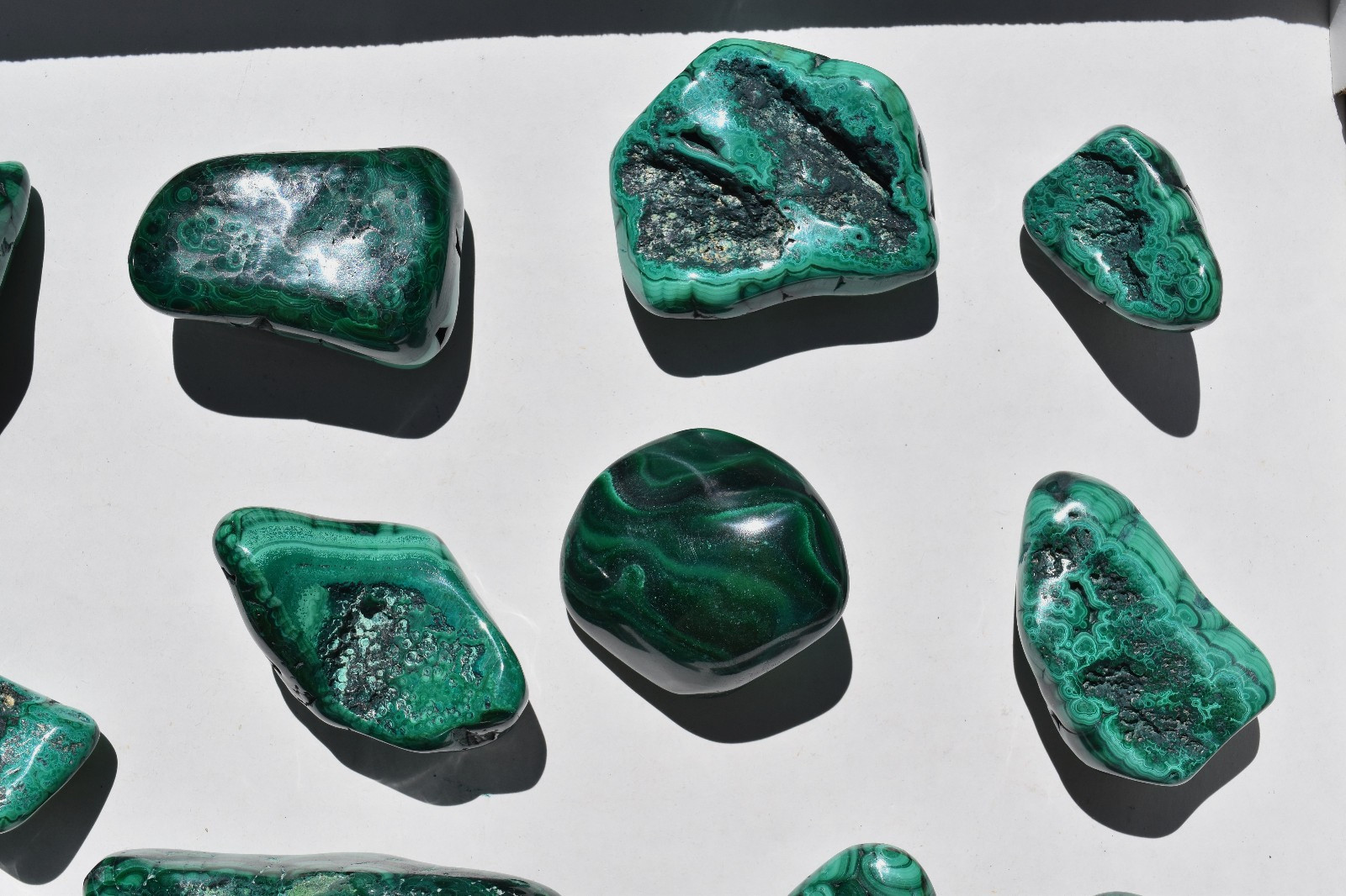WHOLESALE Polished Malachite from Congo 15 pieces 2 kg # 5869
