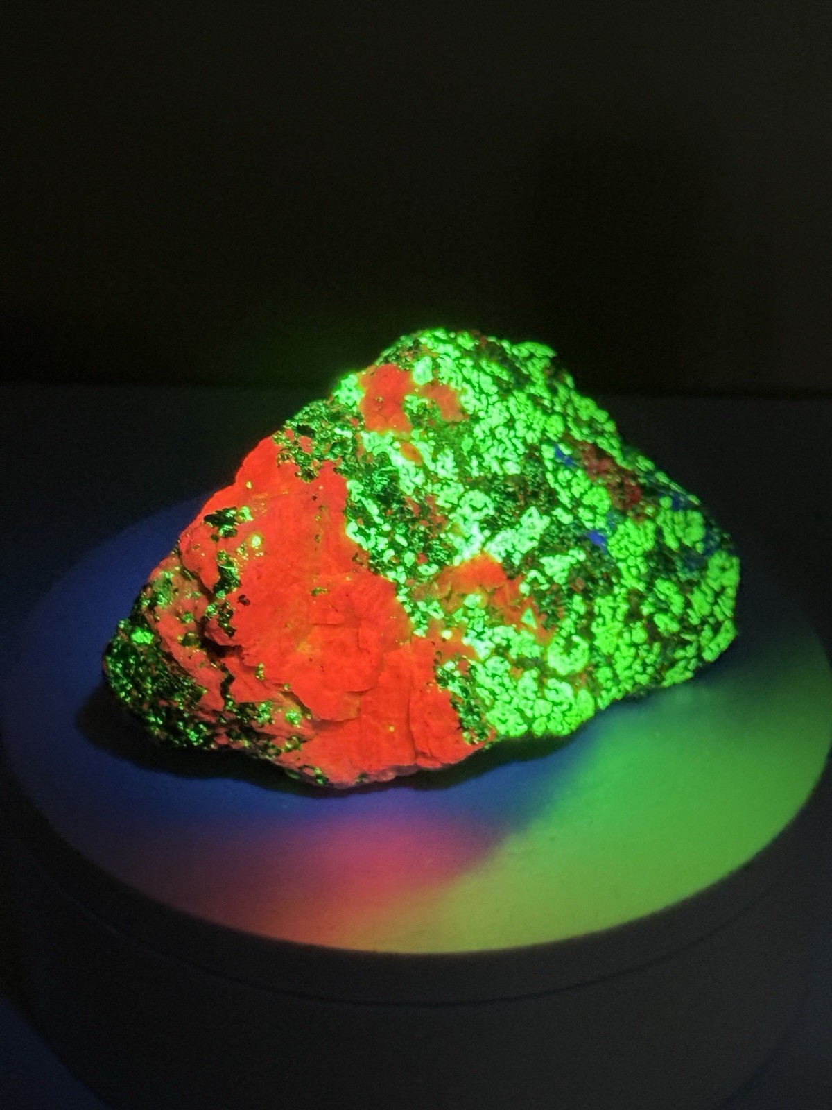 GLOWING Willemite & Calcite w/ Minor Hardystonite Fluorescent Mineral Specimen
