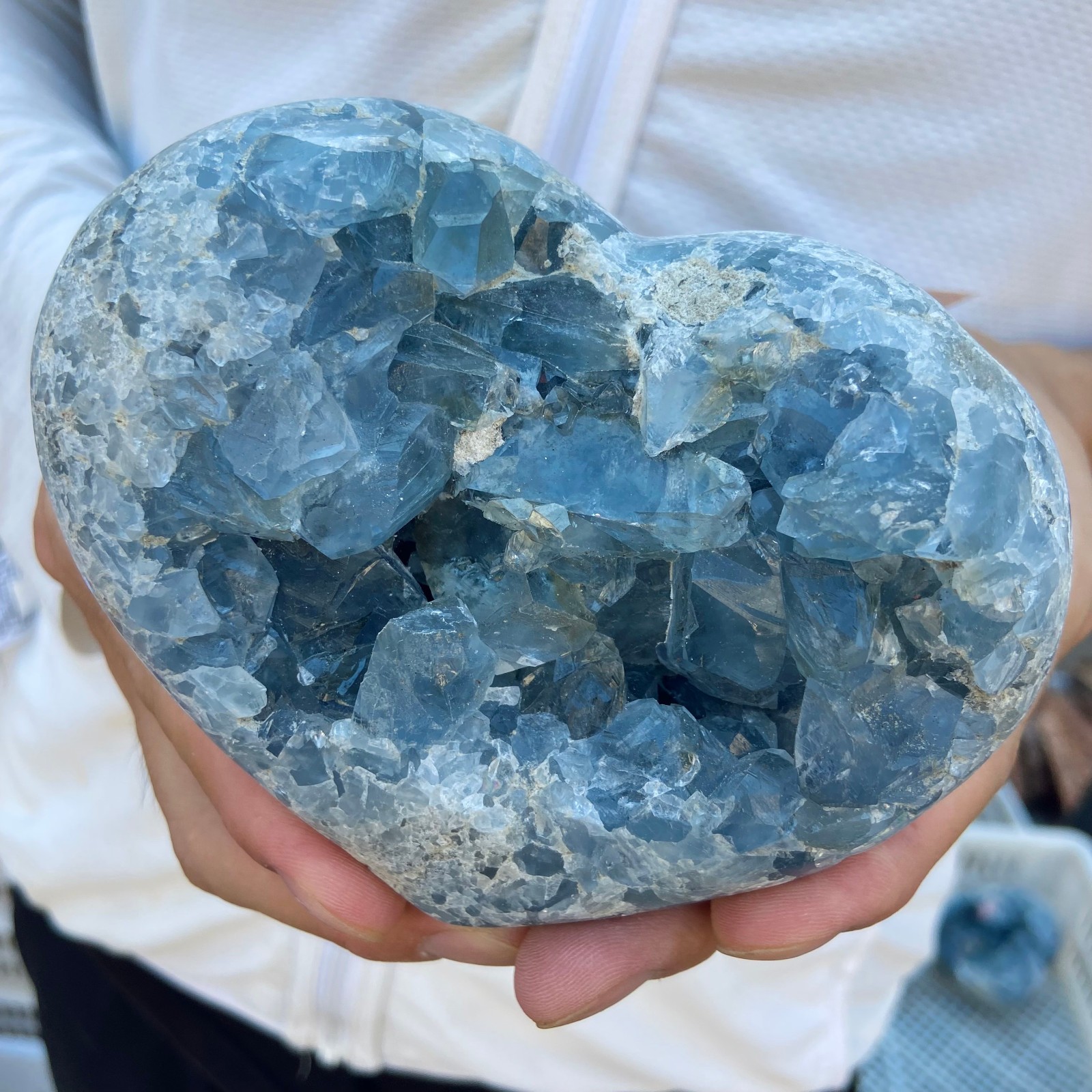3.4lb Natural Blue Celestite Crystal Geode Quartz Cluster Mineral Specimen heali