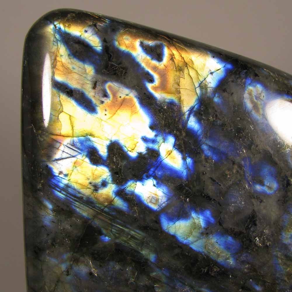 4.9″ LABRADORITE Polished Gemstone Freeform Standup – Madagascar – 2.9 lbs.