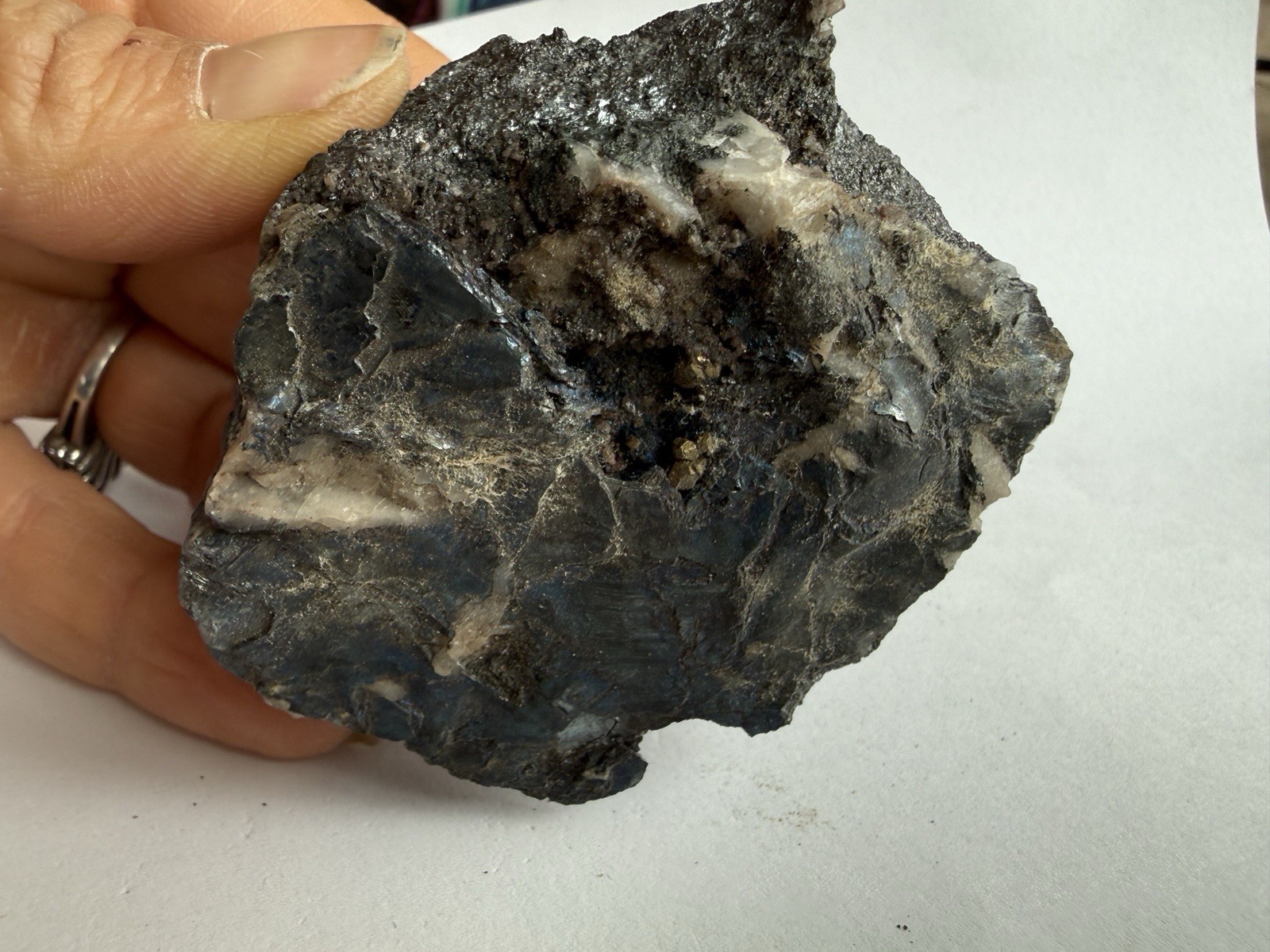 Iridescent Bornite Peacock Ore Mineral Specimen 264g Metallic Blue Rock Quartz