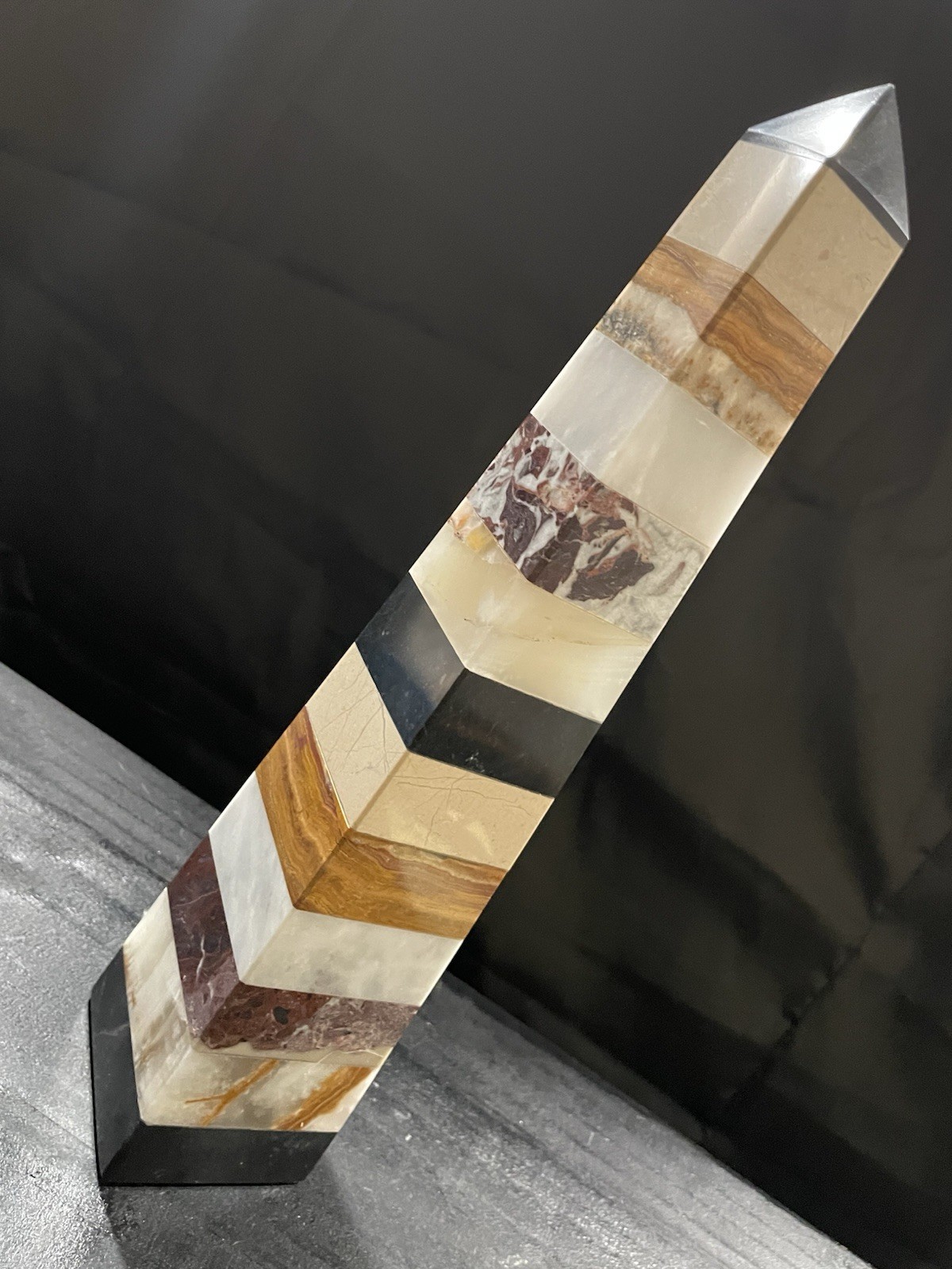 Large Obelisk Multi Material Polished Crystal Tower Home Decor