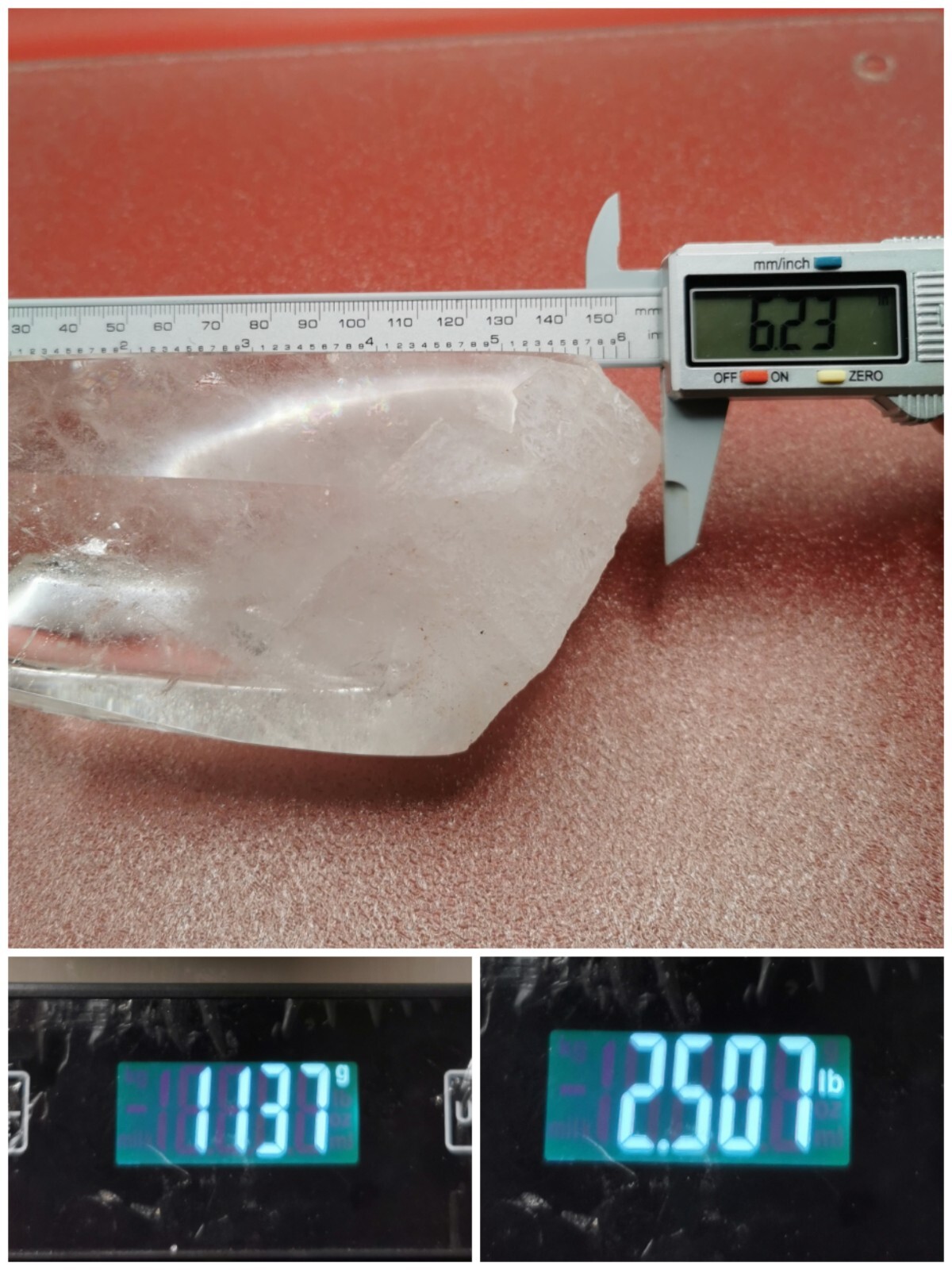 Natural Clear Quartz Double Point Obelisk Crystal With Custom Light Stand 2+LB