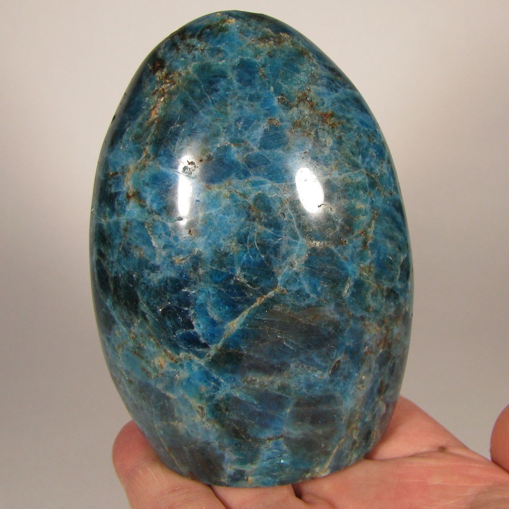 4.1″ Blue APATITE Polished Crystal Freeform Standup – Madagascar – 1.5 lbs.