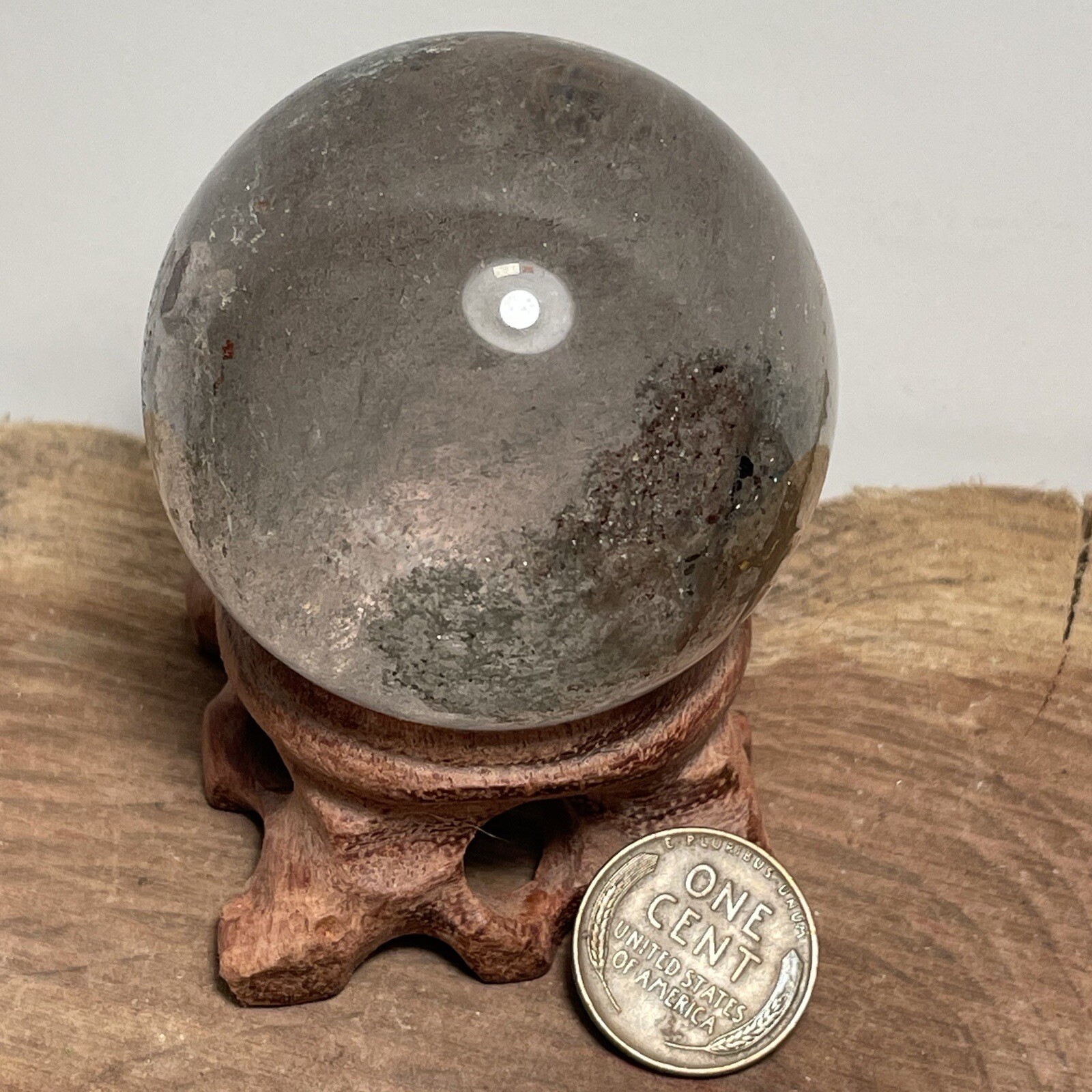 **No Stand** Beautiful Little Garden Quartz Sphere 187 Grams