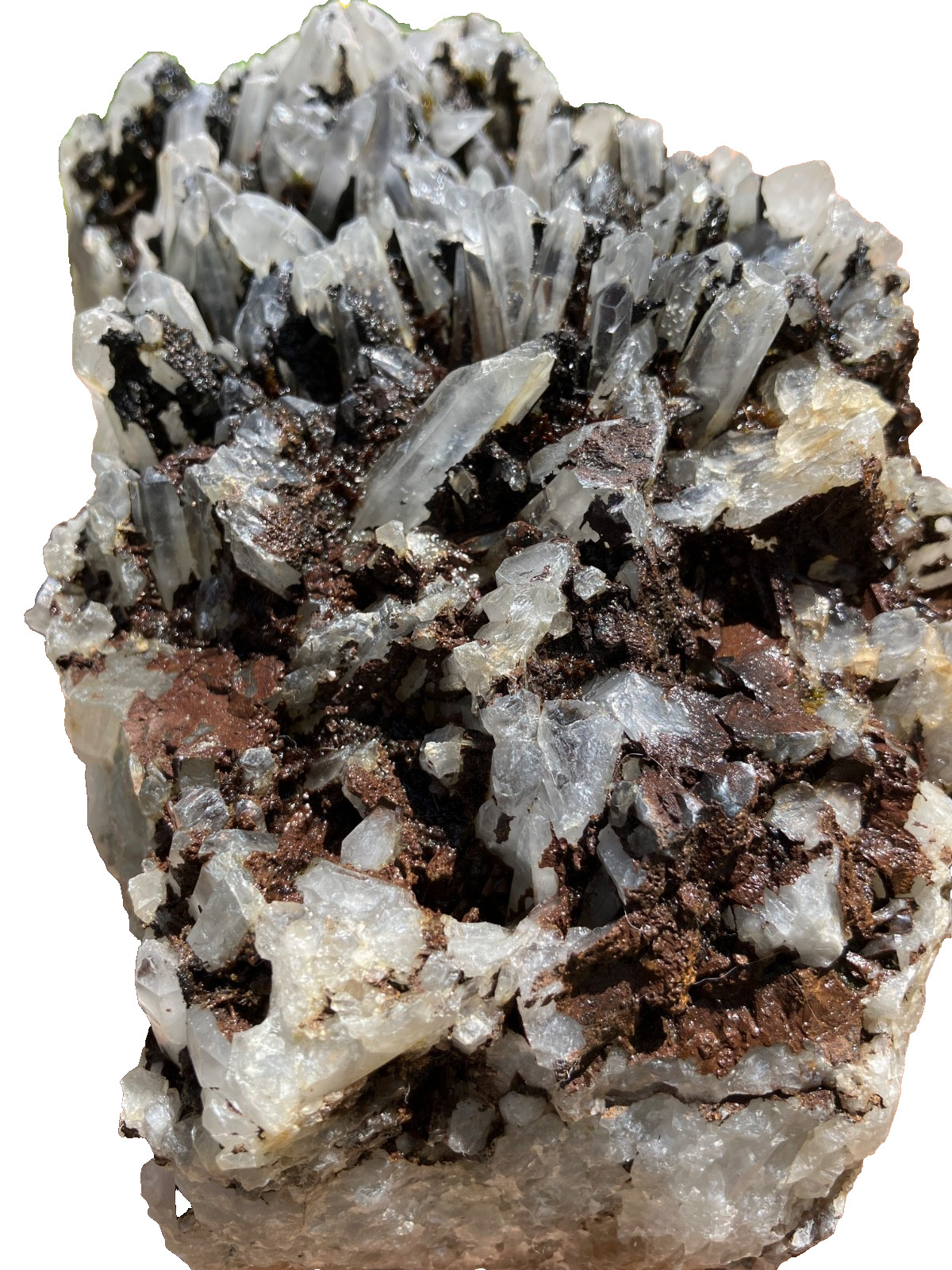 Quartz with Sphalerite & Hematite Crystal Cluster Cabinet Specimen – 4 lbs 9 oz