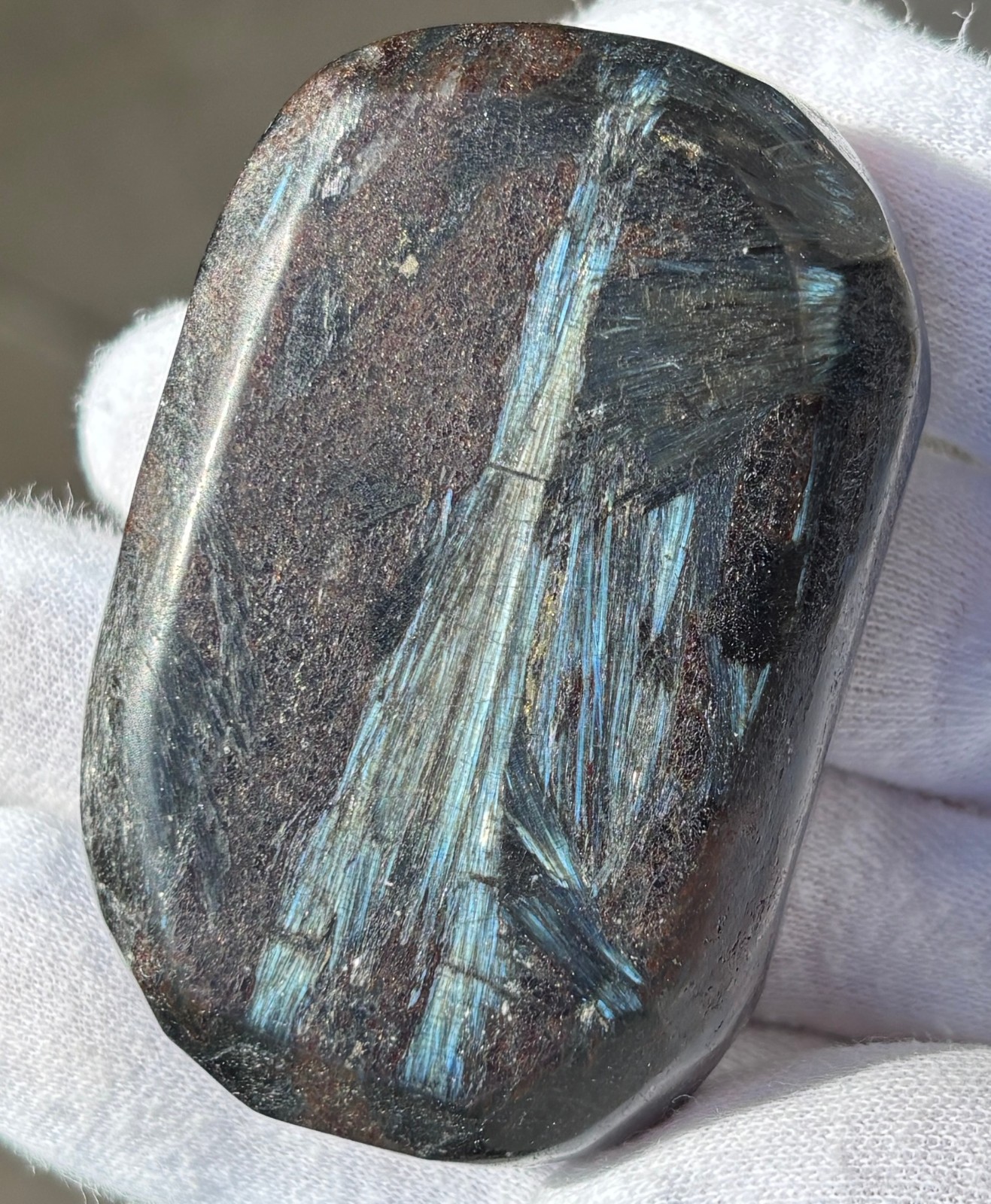 LOT PHOSPHOSIDERITE & ARFVEDSONITE Antho phyllite PALMSTONES PALM STONE FLASH