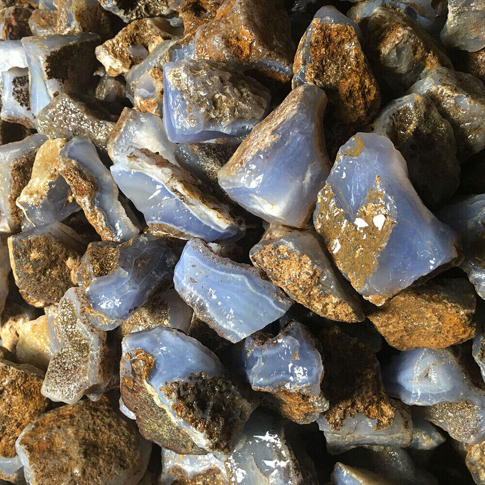 100g Raw Blue Lace Agate Stone – Rough Blue Lace Agate Healing Crystal Stone*