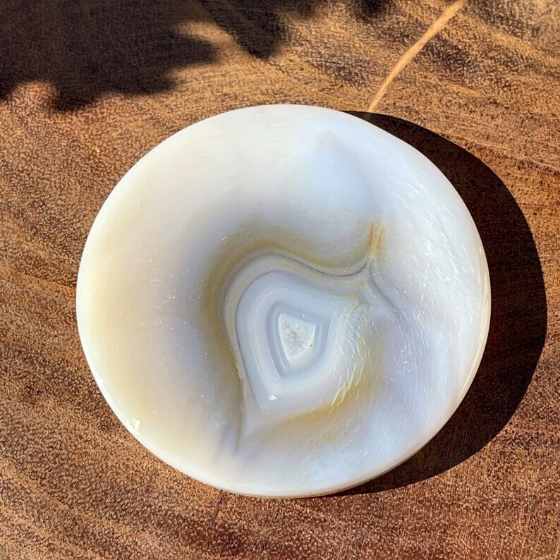 Natural Unique Agate Disk – Gem Slice Crystal Round Cookie flat Stone