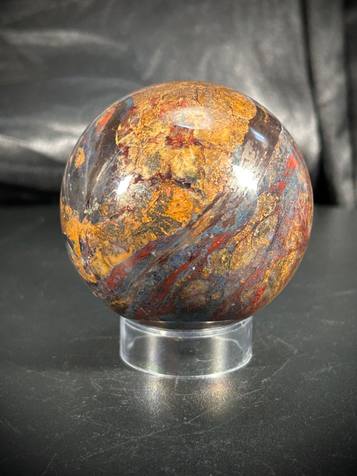 2.3″ Pietersite Sphere On Acryic Stand 10.2oz (290 grams)