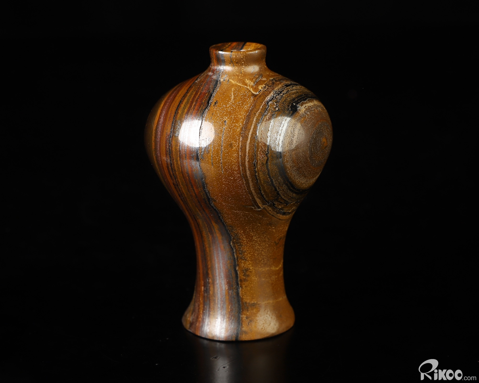 3.0″ Tiger Iron Eye Hand Carved Crystal Vase Sculpture, Crystal Healing