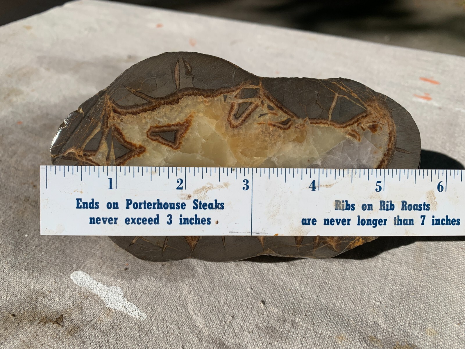 ☆2.7LB (1200Gr) 5.5 Inch Septarian DOUBLE Nodule 1/2 Geode Mineral from Utah☆724
