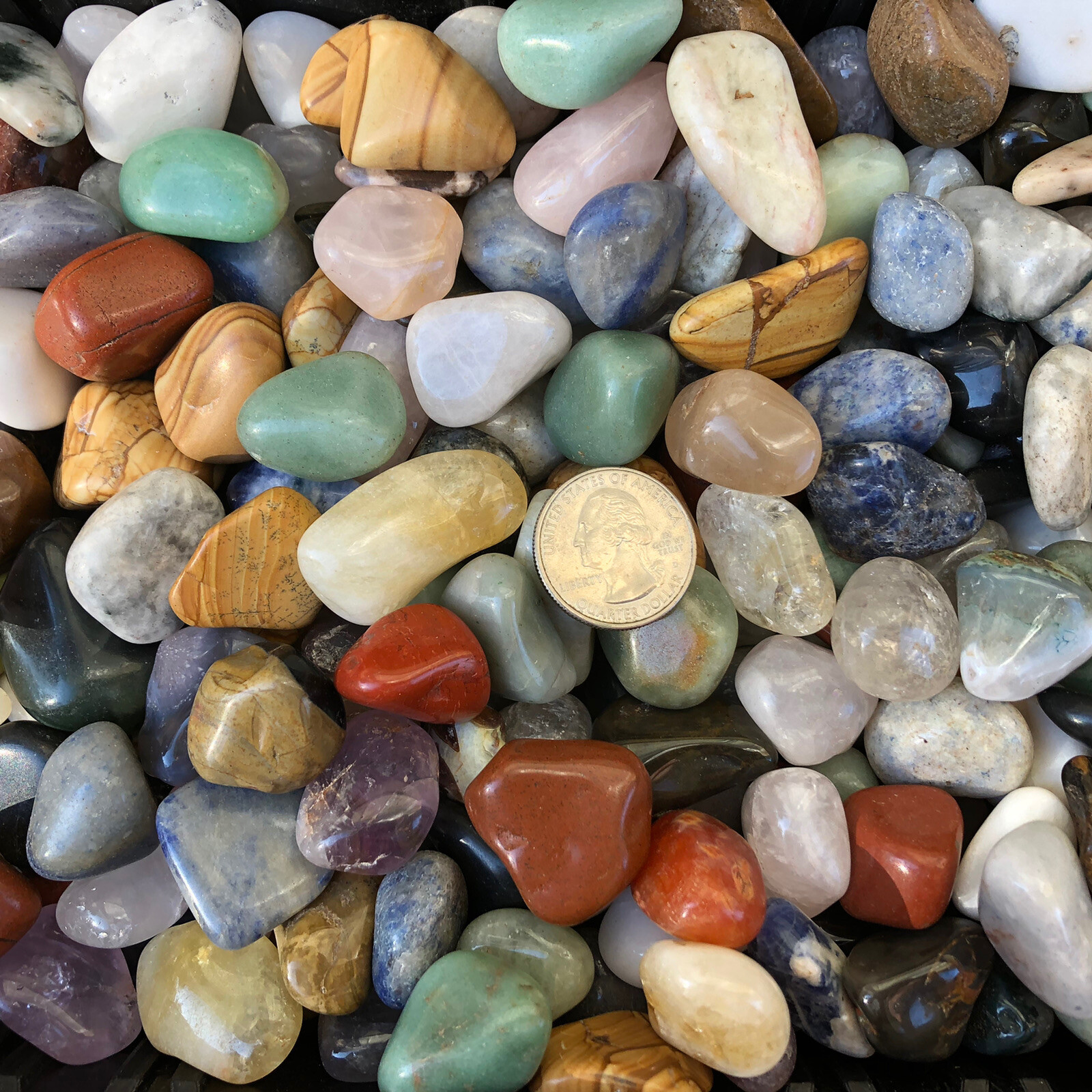 1/2 lb Tumbled Natural Assorted Large Gemstone Mix 15-25 Stones Rock Specimens