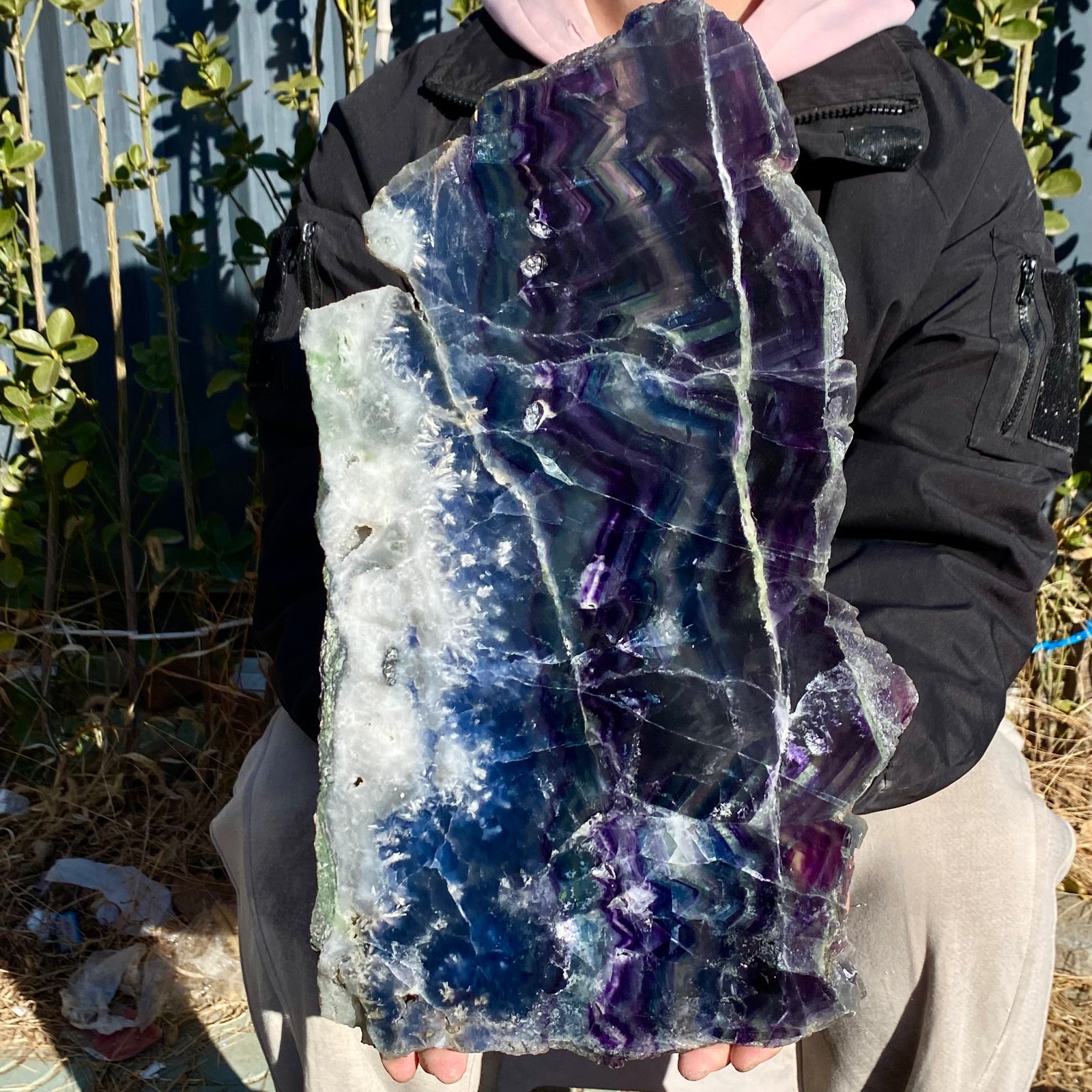 10.8LB Natural beautiful Rainbow Fluorite Crystal flake original stone specimen